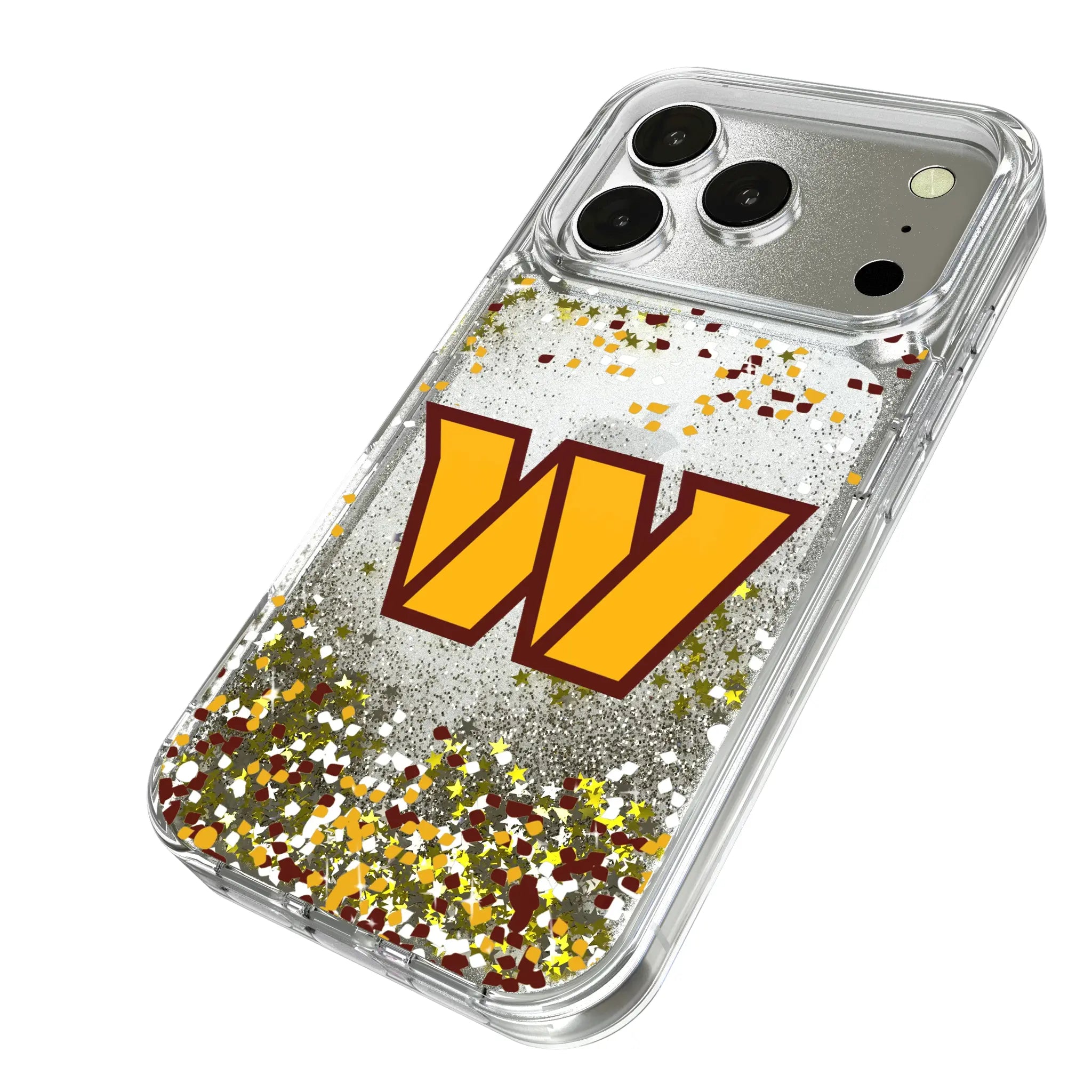 Washington Commanders Confetti iPhone Glitter Phone Case for Apple iPhone - Isometric View