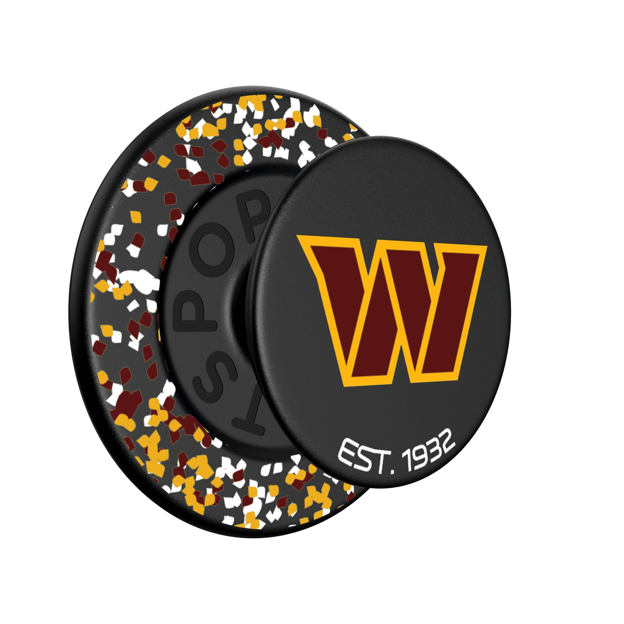 Washington Commanders Confetti Popsockets Round Magnetic - Isometric View