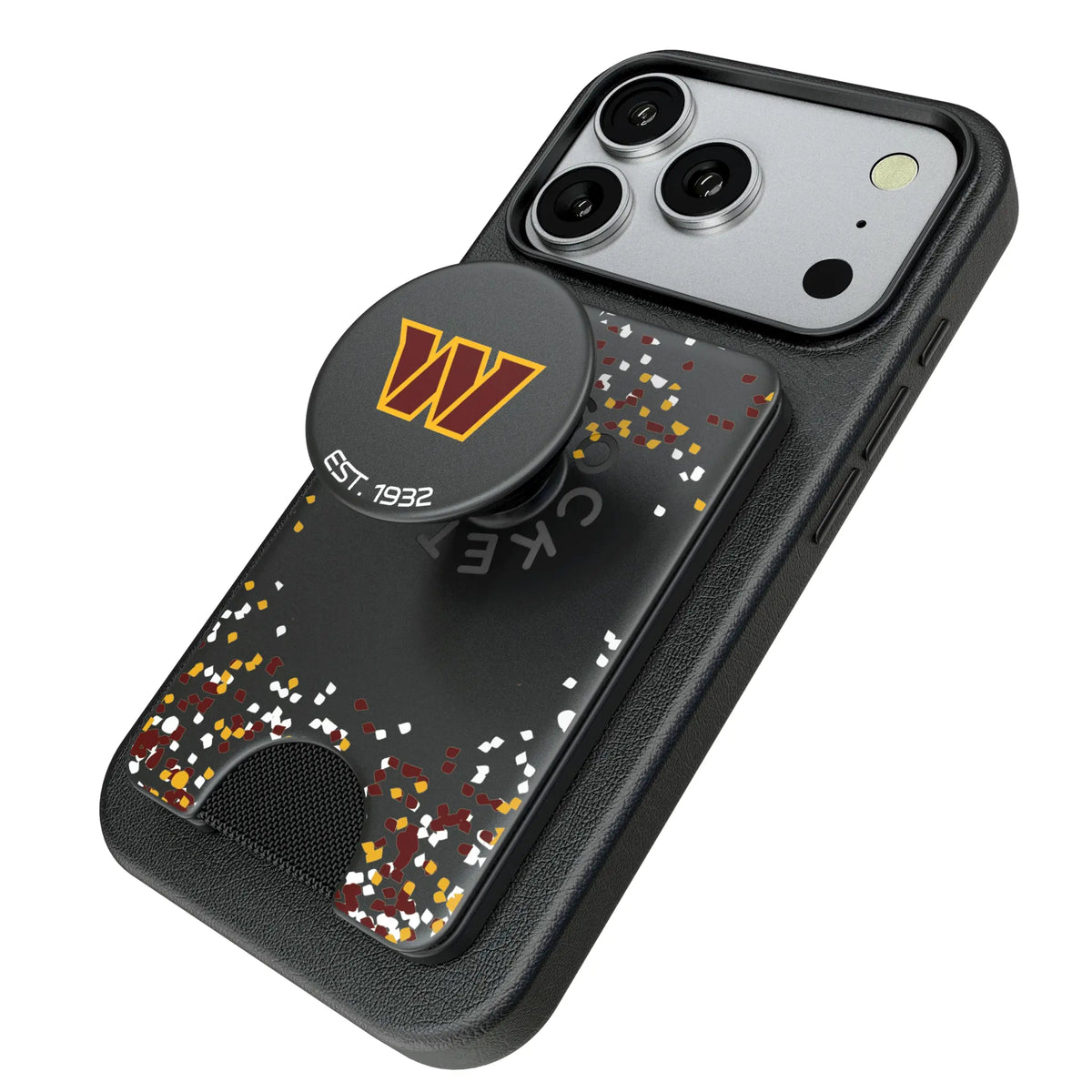 Washington Commanders Confetti Popsockets Wallet Magnetic - Isometric View