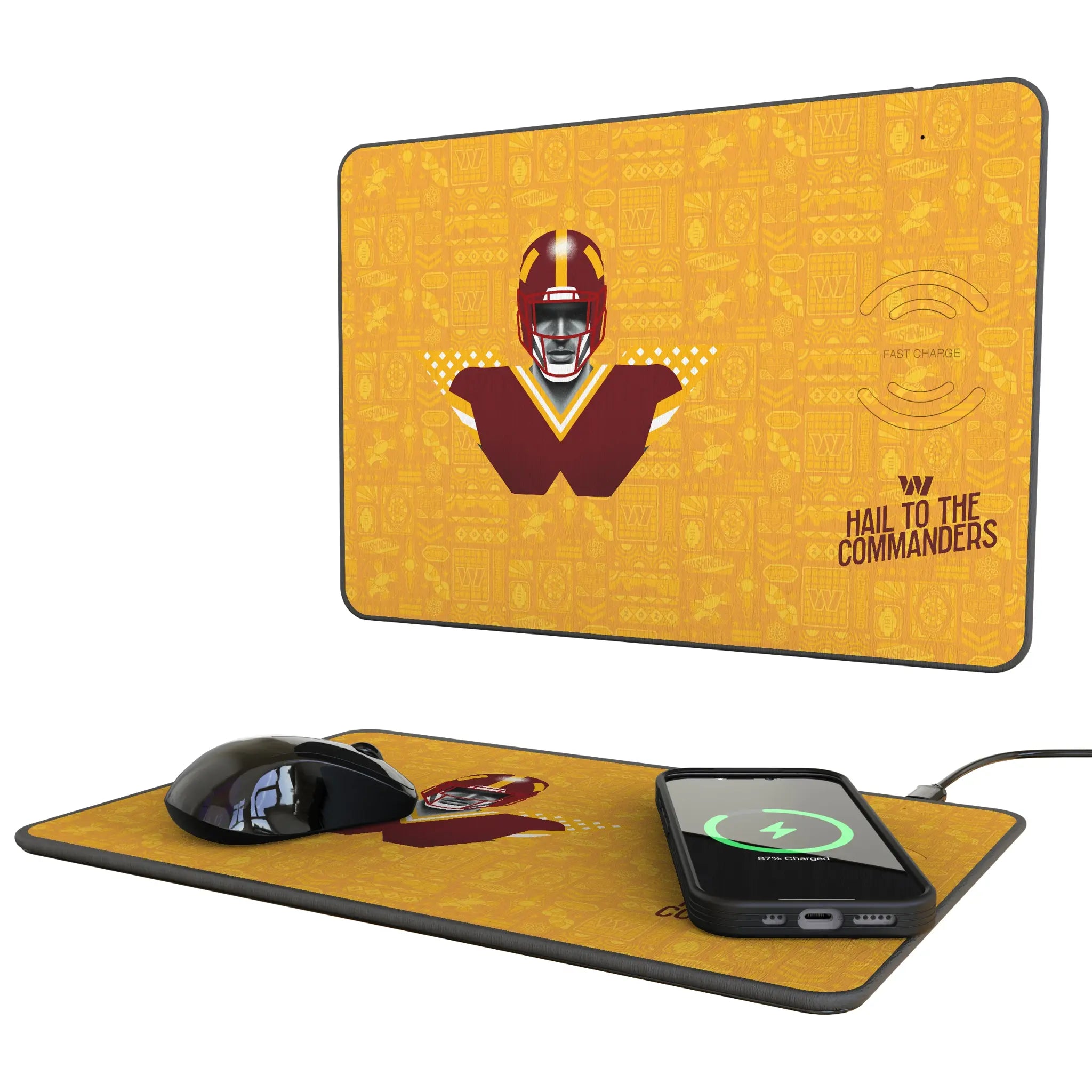 Washington Commanders Deco 15-Watt Wireless Charger and Mouse Pad