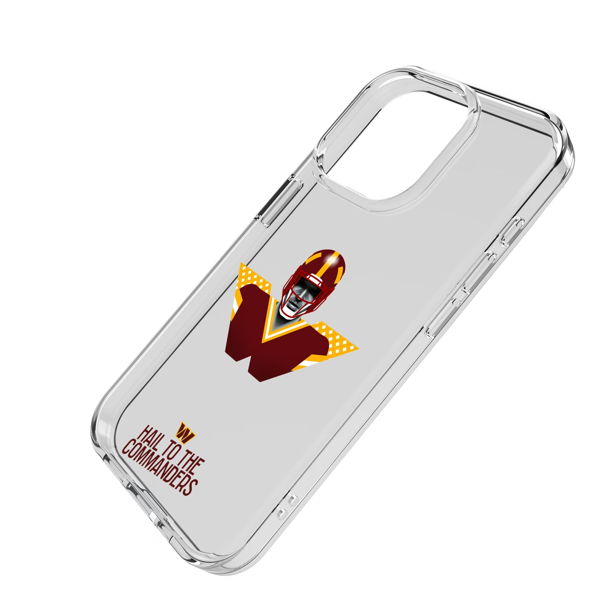 Washington Commanders Deco iPhone Clear Phone Case for Apple iPhone - Isometric View
