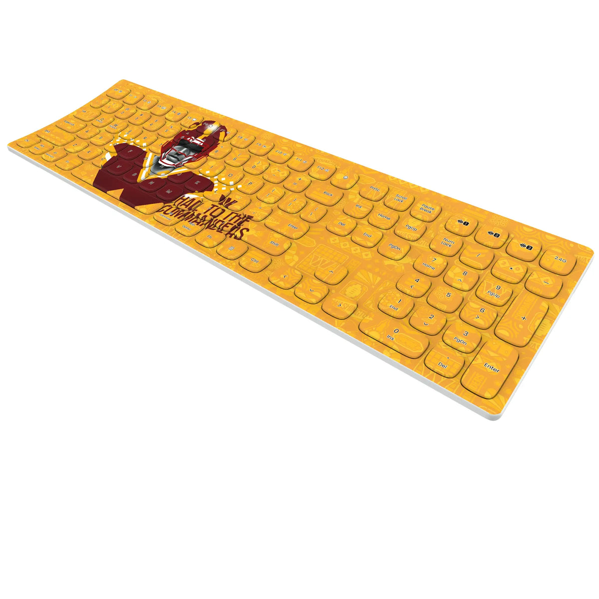 Washington Commanders Deco KKB605 Curved Wireless Keyboard - Isometric View