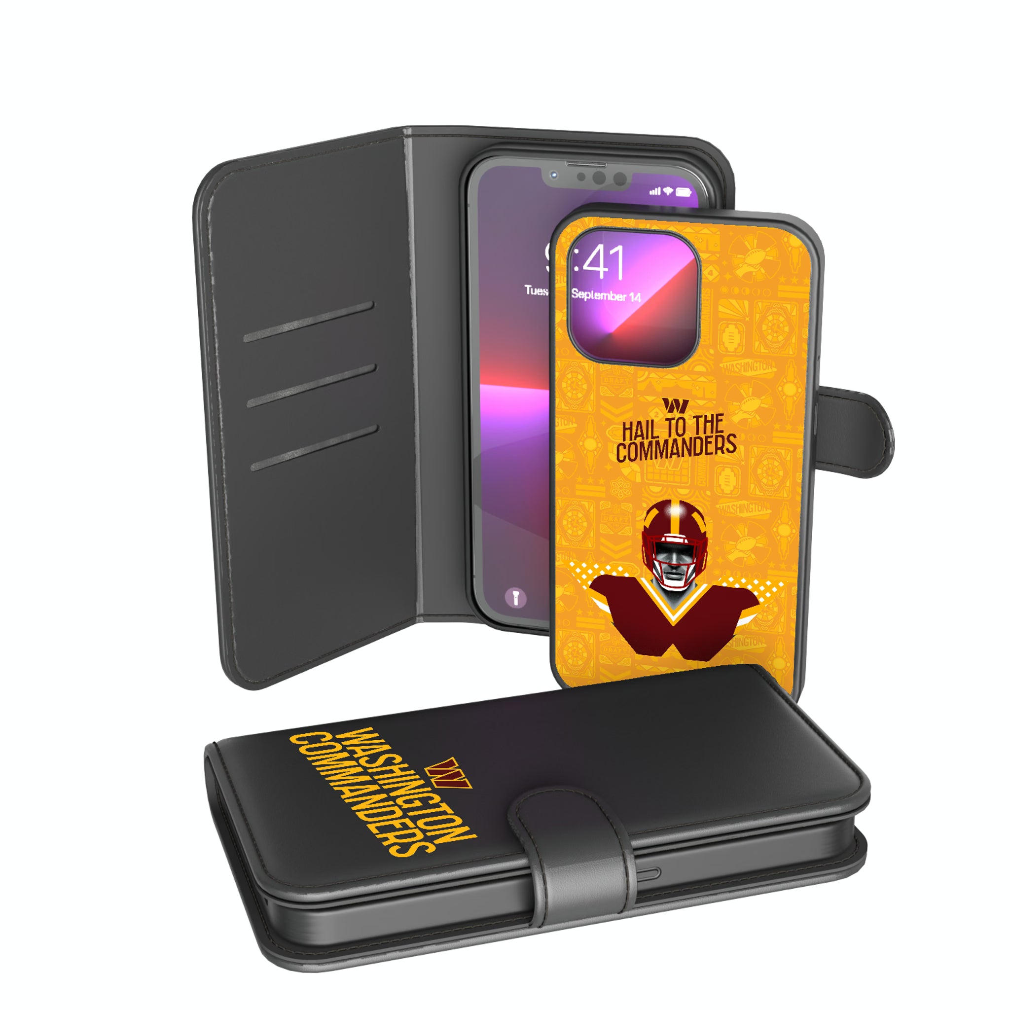 Washington Commanders Deco iPhone Wallet Phone Case for Apple iPhone
