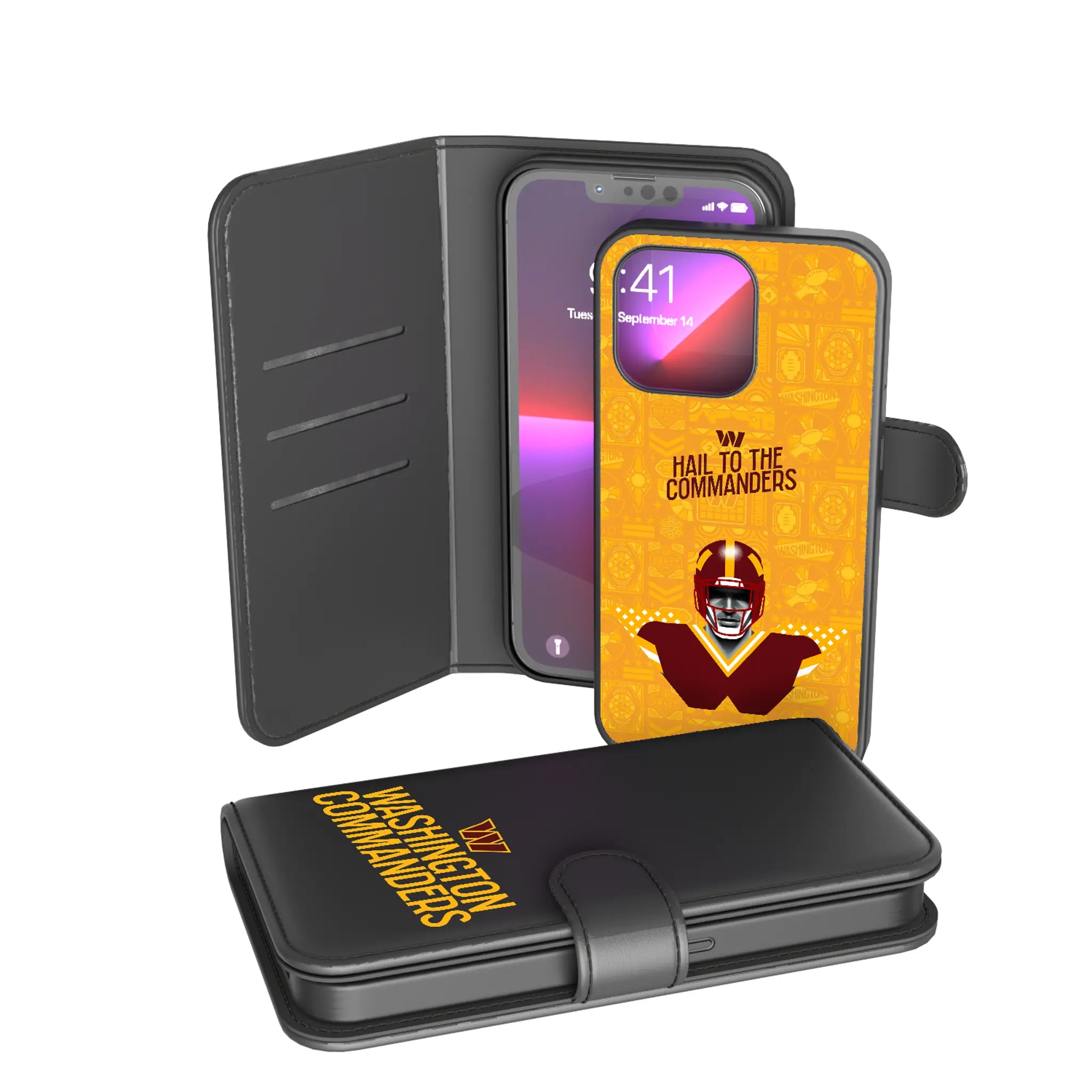 Washington Commanders Deco iPhone Wallet Phone Case for Apple iPhone
