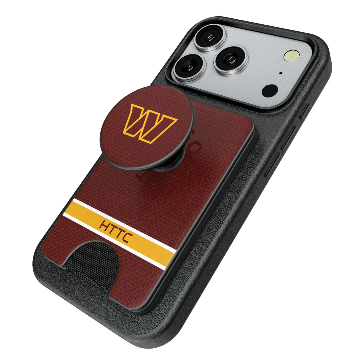Washington Commanders Endzone Solid Popsockets Wallet Magnetic - Isometric View