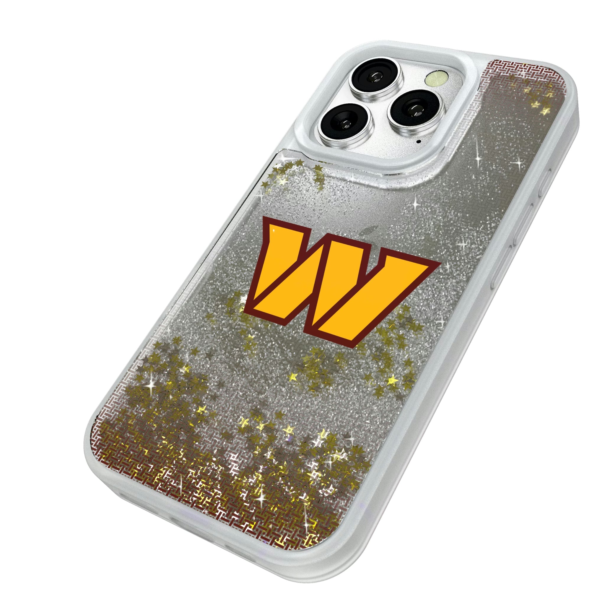 Washington Commanders Linen iPhone Glitter Phone Case for Apple iPhone - Isometric View#Device_iPhone 16 Pro