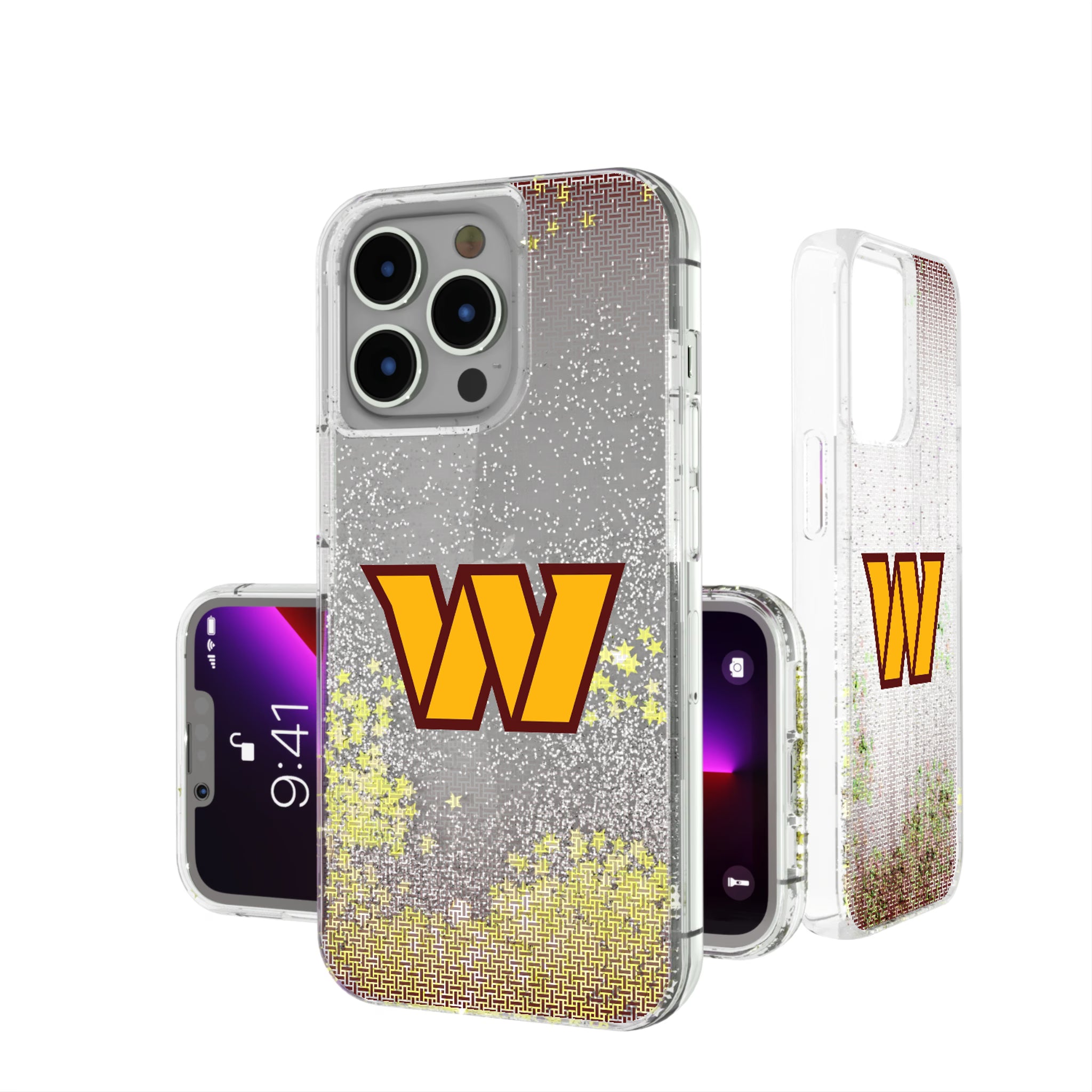 Washington Commanders Linen iPhone Glitter Phone Case for Apple iPhone