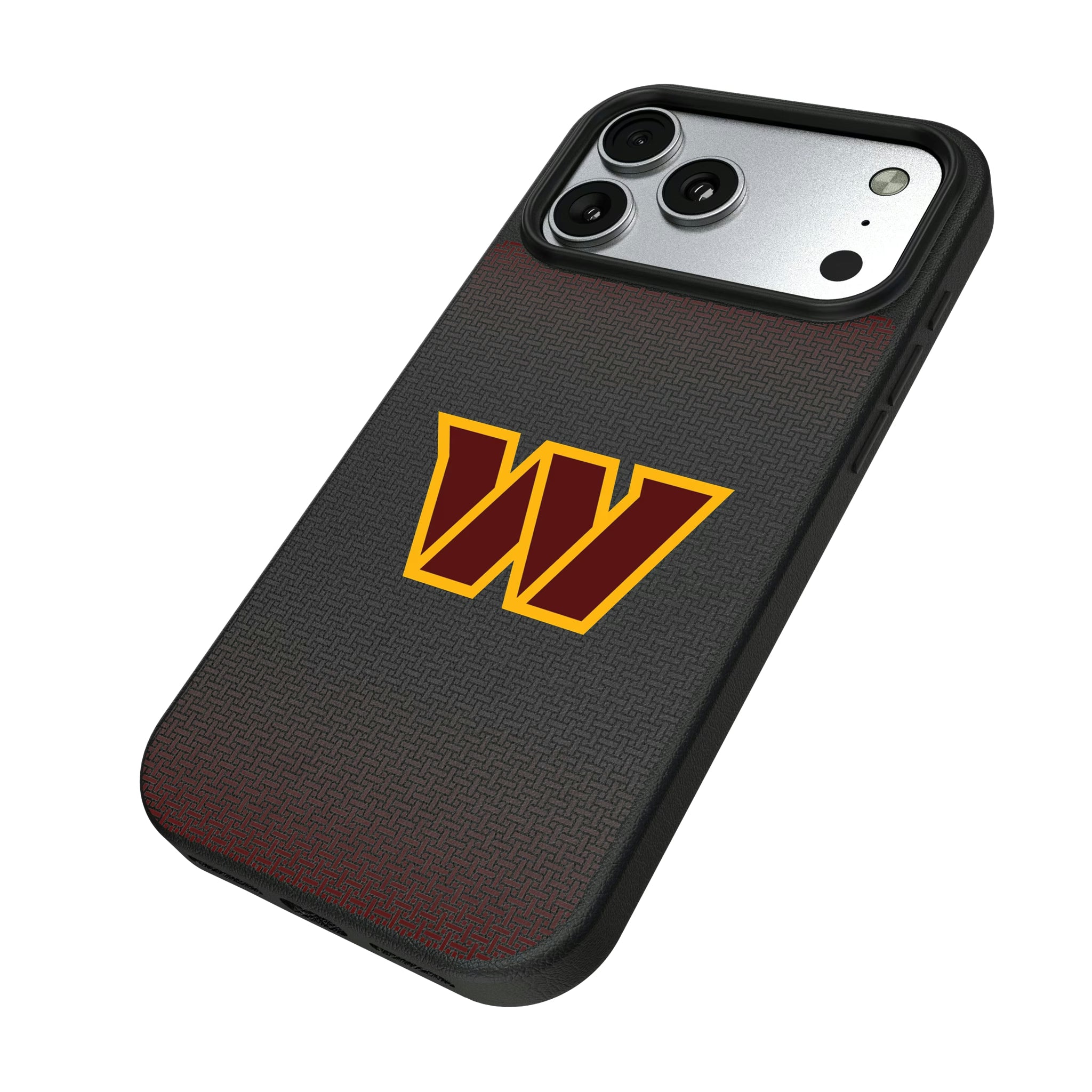 Washington Commanders Linen iPhone MagSafe Compatible Phone Case for Apple iPhone - Isometric View#Device_iPhone 17 Pro Max