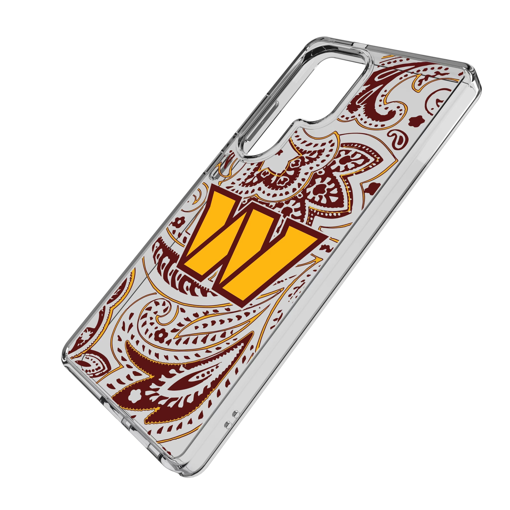 Washington Commanders Paisley Galaxy Clear Phone Case for Samsung Galaxy - Isometric View