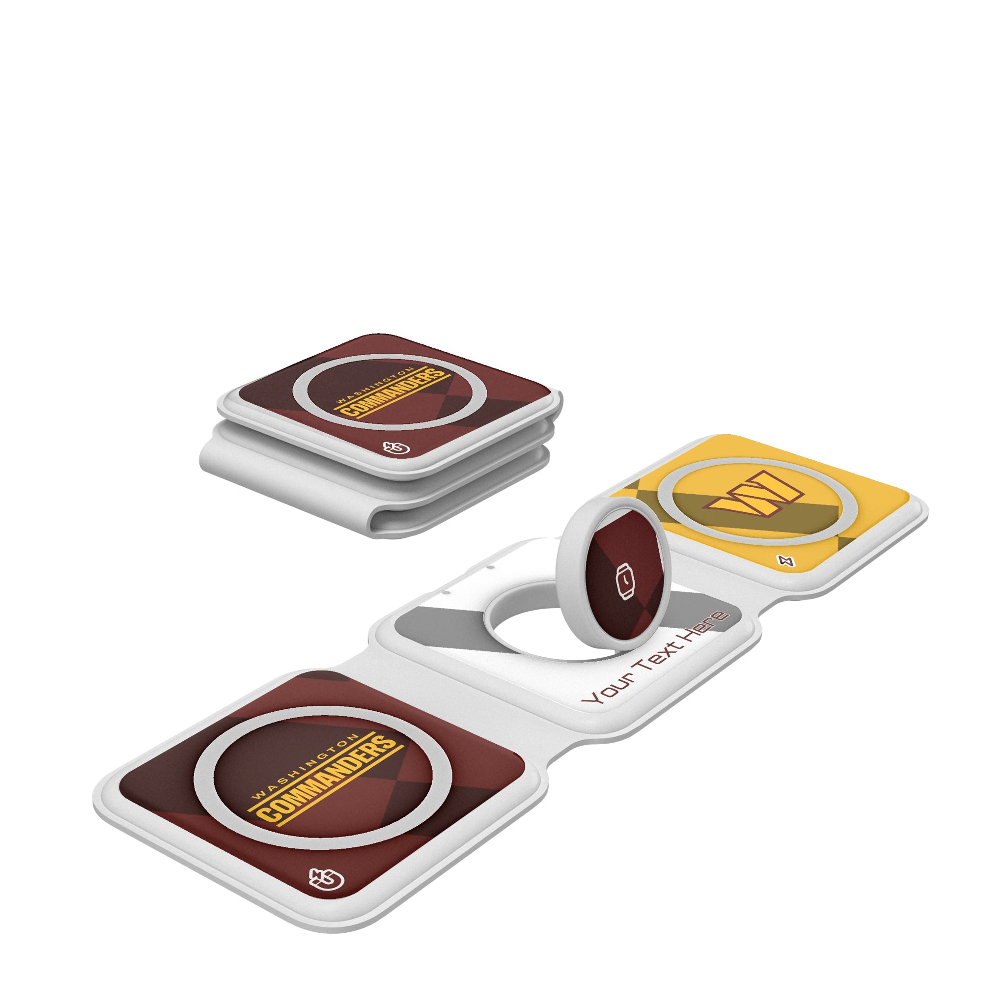 Washington Commanders Personalized Color Block Foldable 3 in 1 Charger