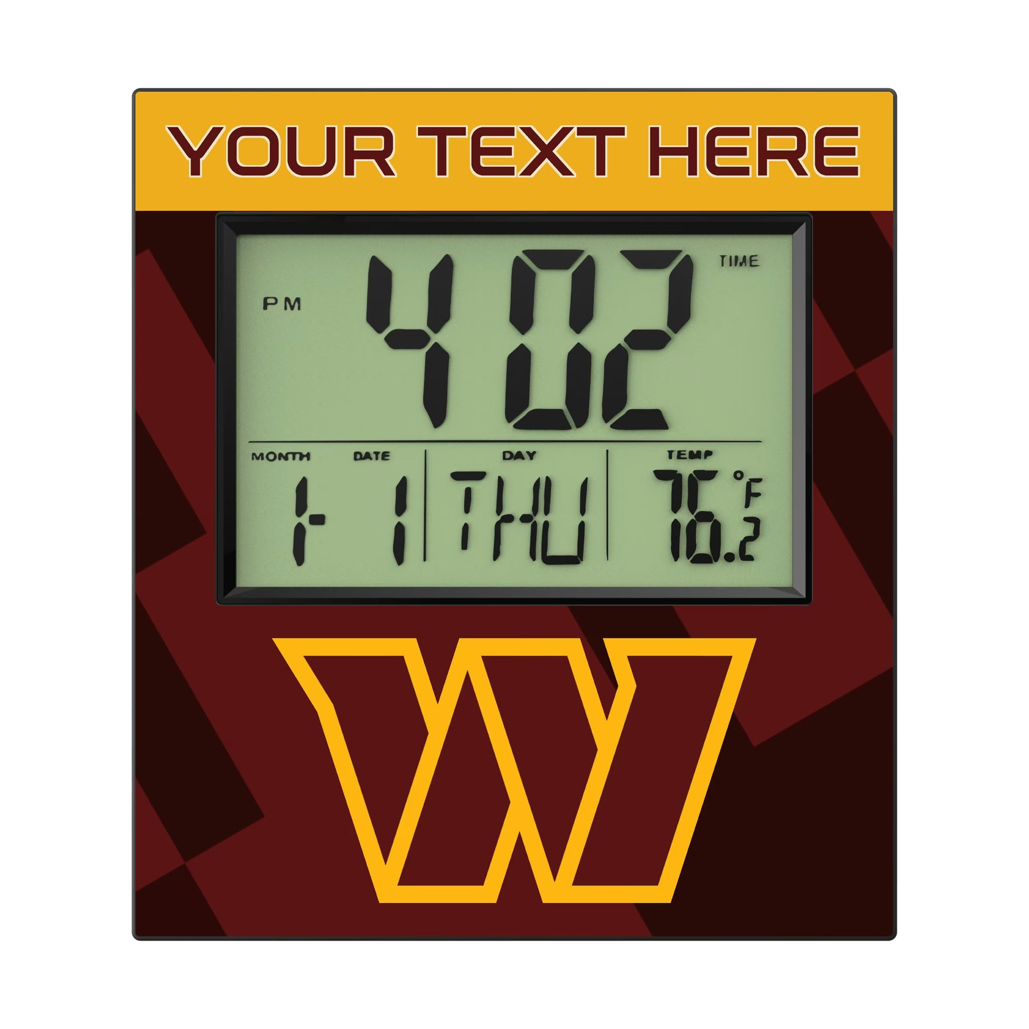 Washington Commanders Personalized Color Block Wall Clock