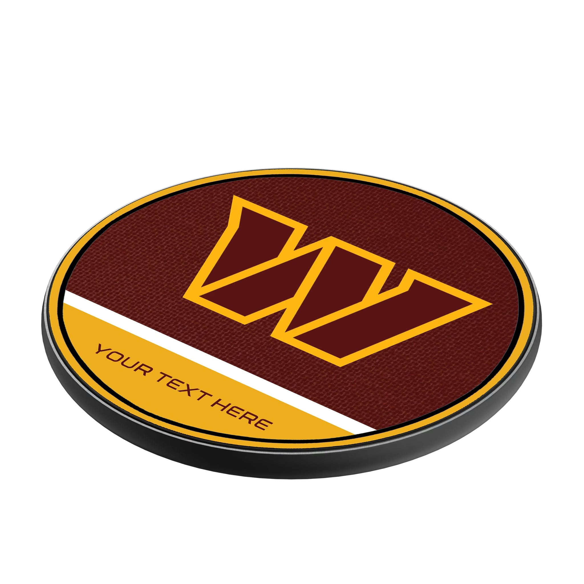 Washington Commanders Personalized Endzone Solid 15-Watt Wireless Charger - Isometric View