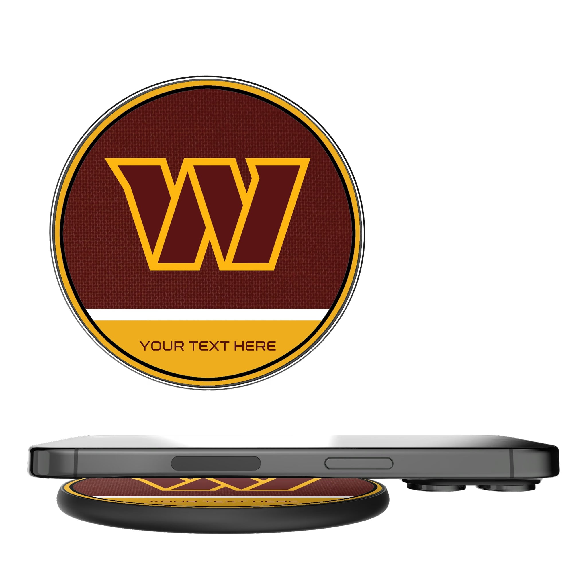 Washington Commanders Personalized Endzone Solid 15-Watt Wireless Charger