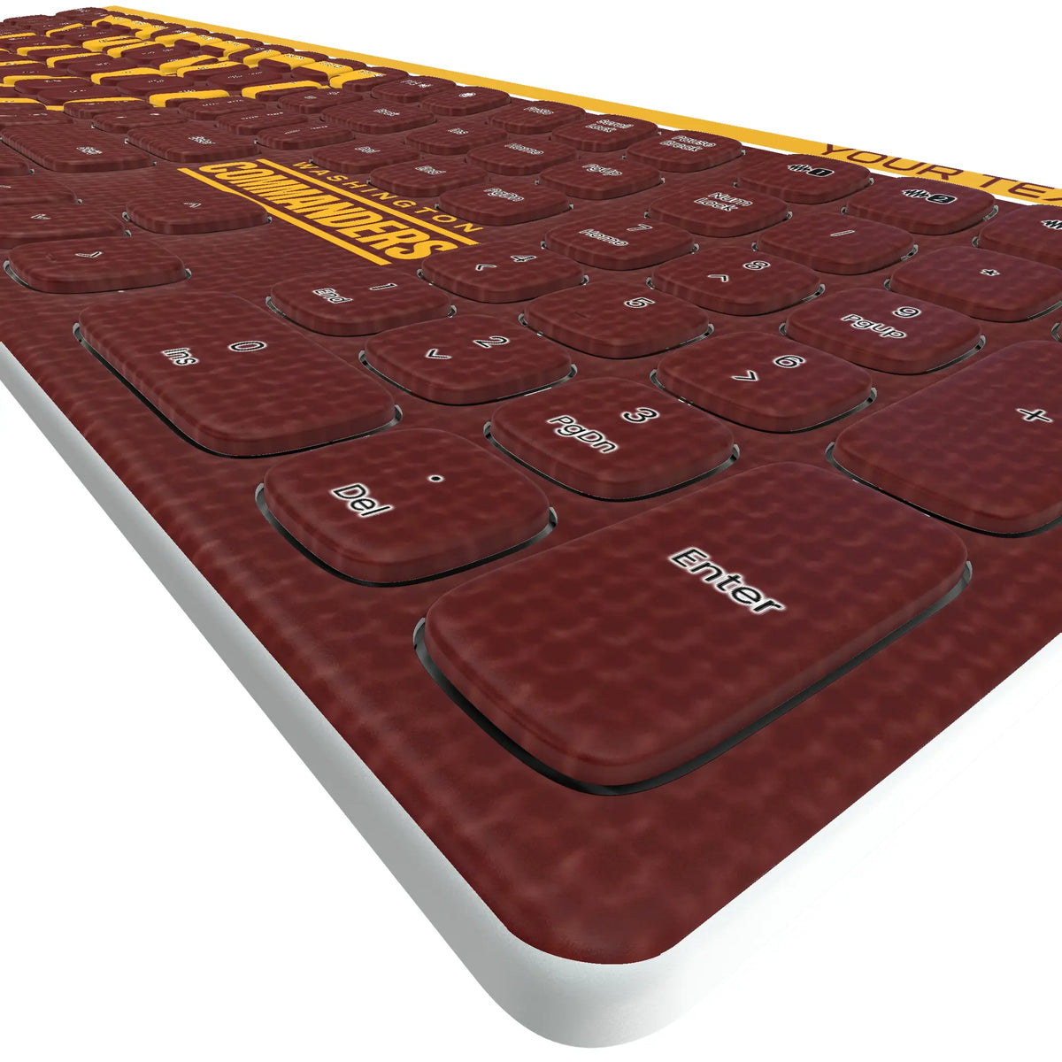 Washington Commanders Personalized Endzone Solid KKB605 Curved Wireless Keyboard - Detail
