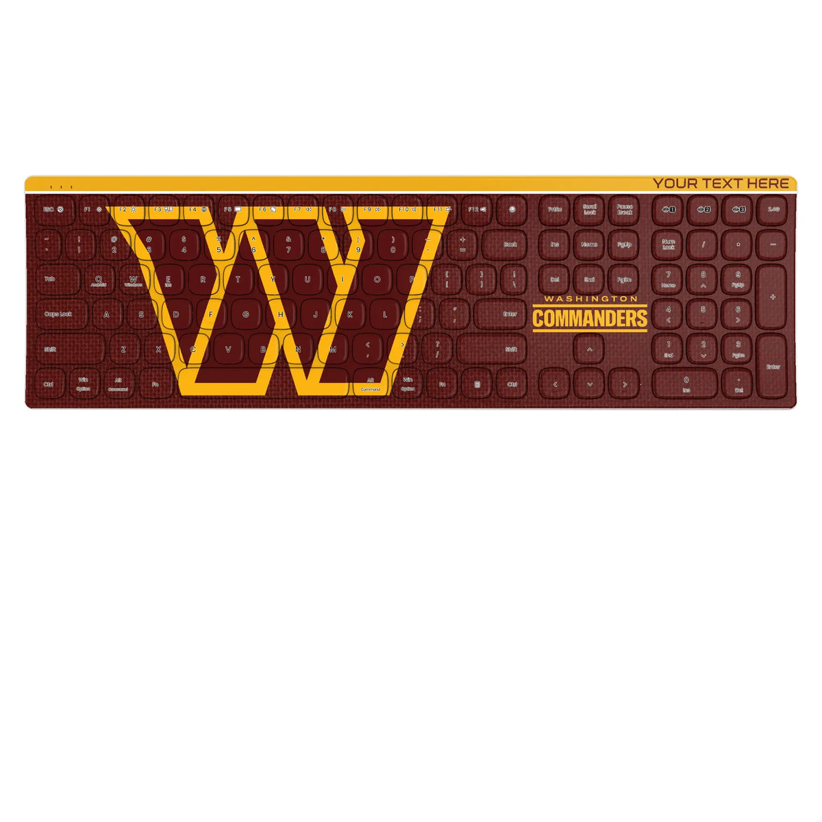 Washington Commanders Personalized Endzone Solid KKB605 Curved Wireless Keyboard