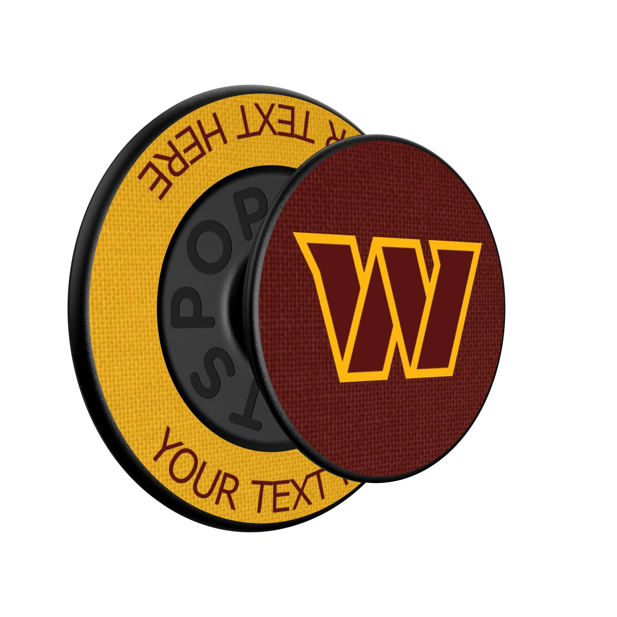Washington Commanders Personalized Endzone Solid Popsockets Round Magnetic - Isometric View