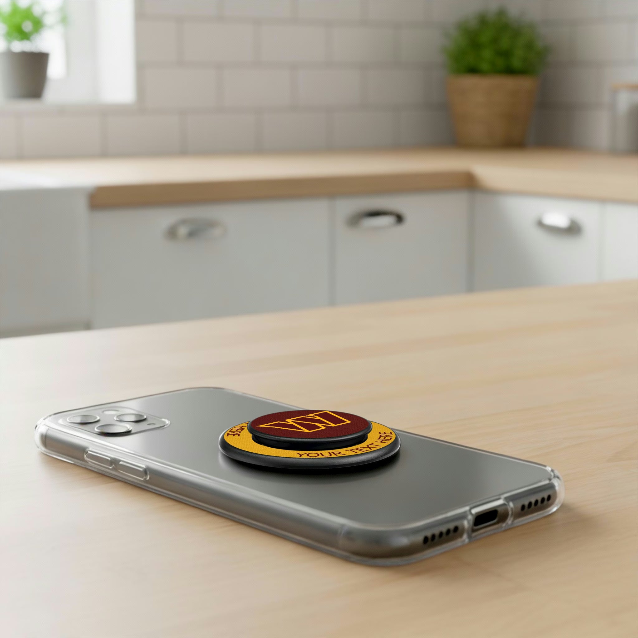 Washington Commanders Personalized Endzone Solid Popsockets Round Magnetic - Lifestyle
