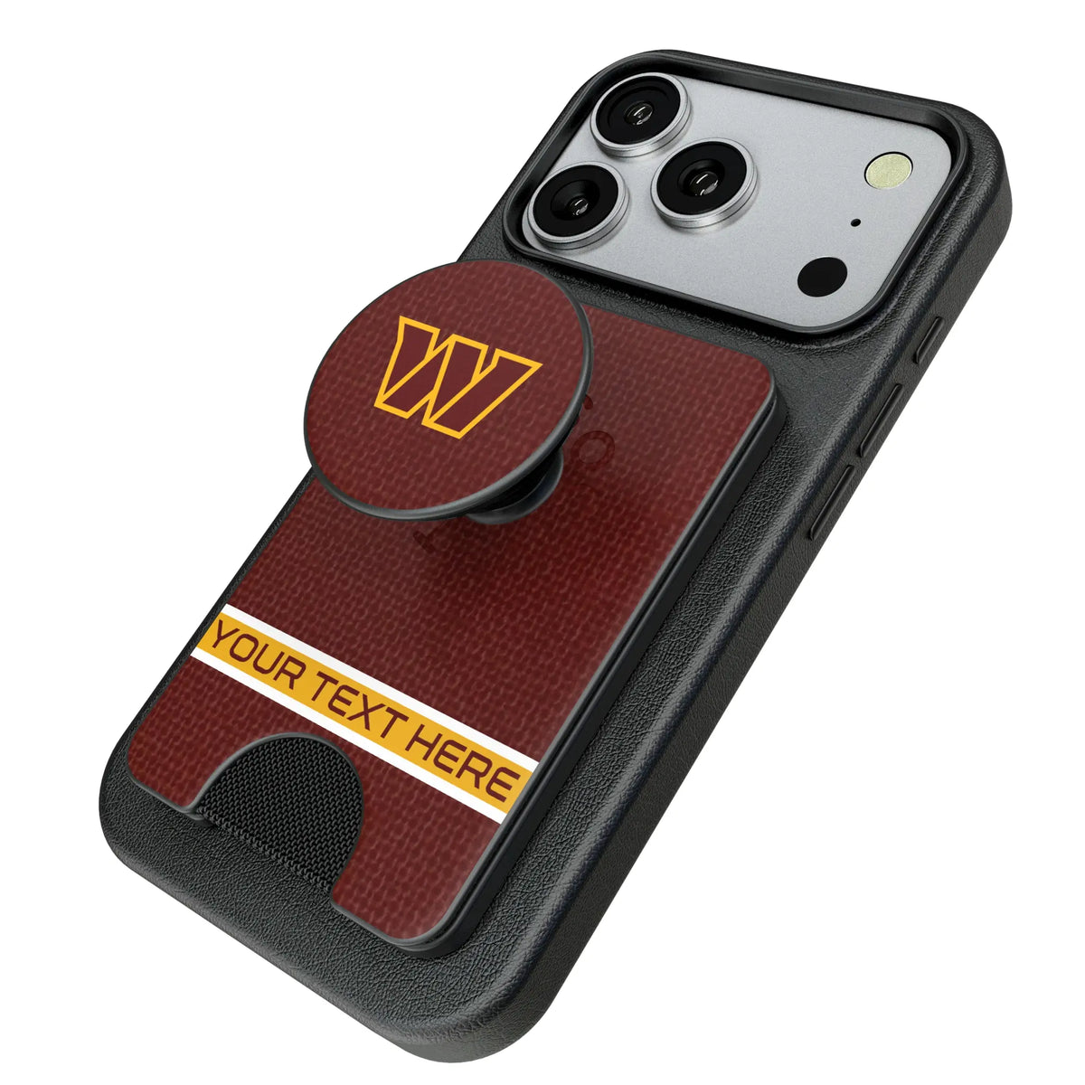 Washington Commanders Personalized Endzone Solid Popsockets Wallet Magnetic - Isometric View