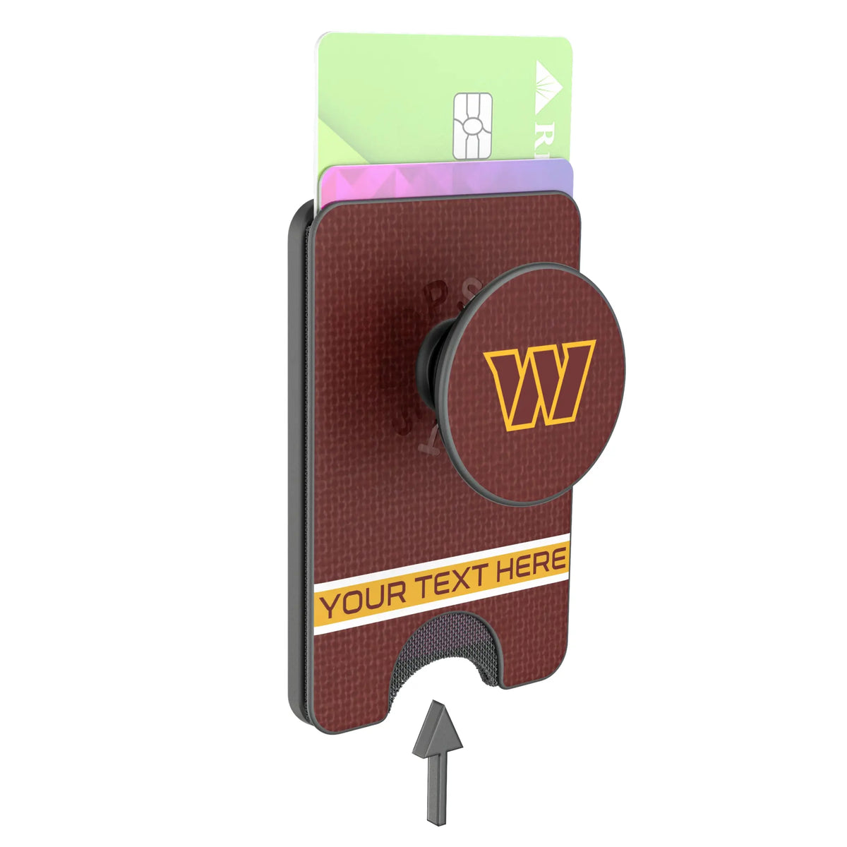 Washington Commanders Personalized Endzone Solid Popsockets Wallet Magnetic - Detail