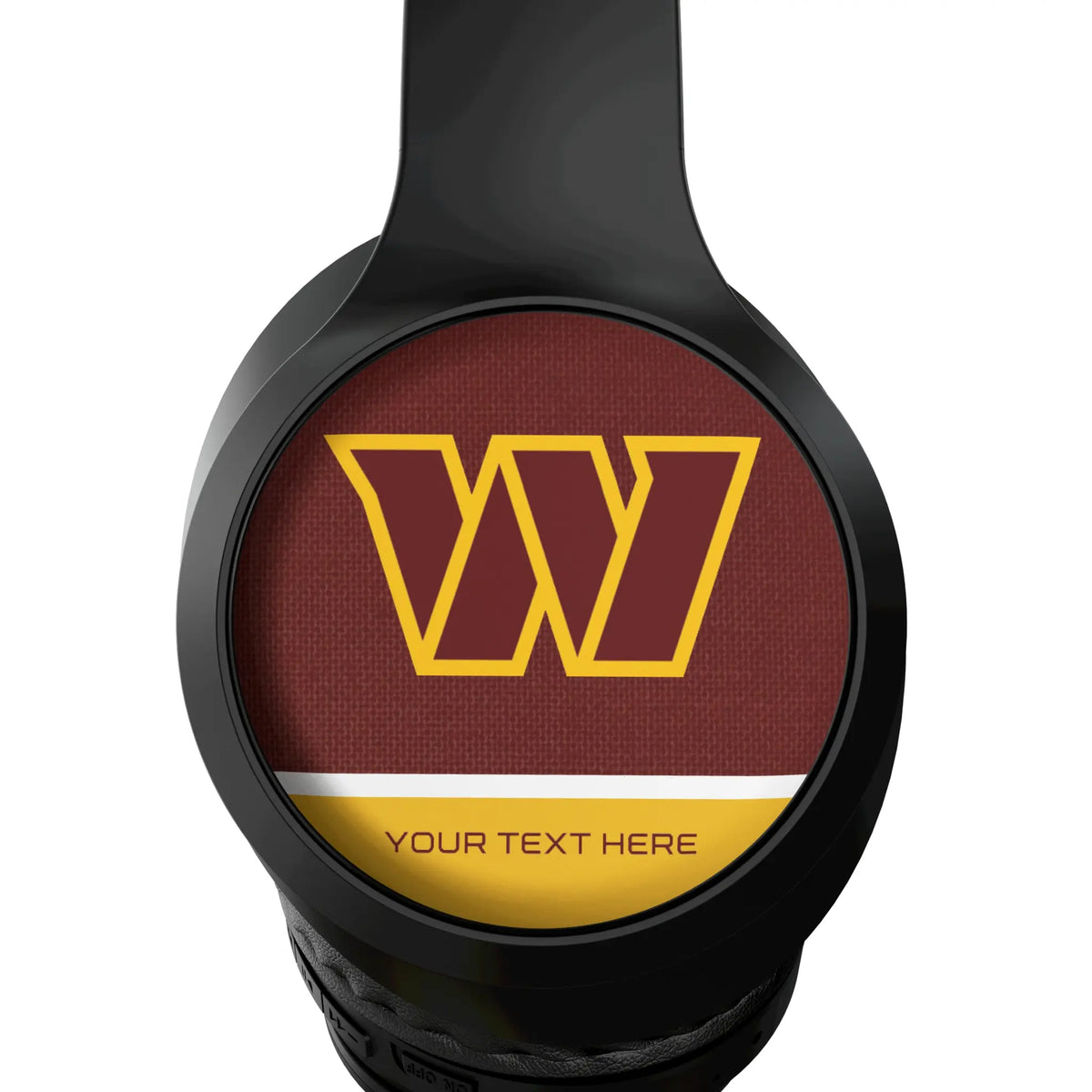 Washington Commanders Personalized Endzone Solid Wireless Over-Ear Headphones With Case - Detail