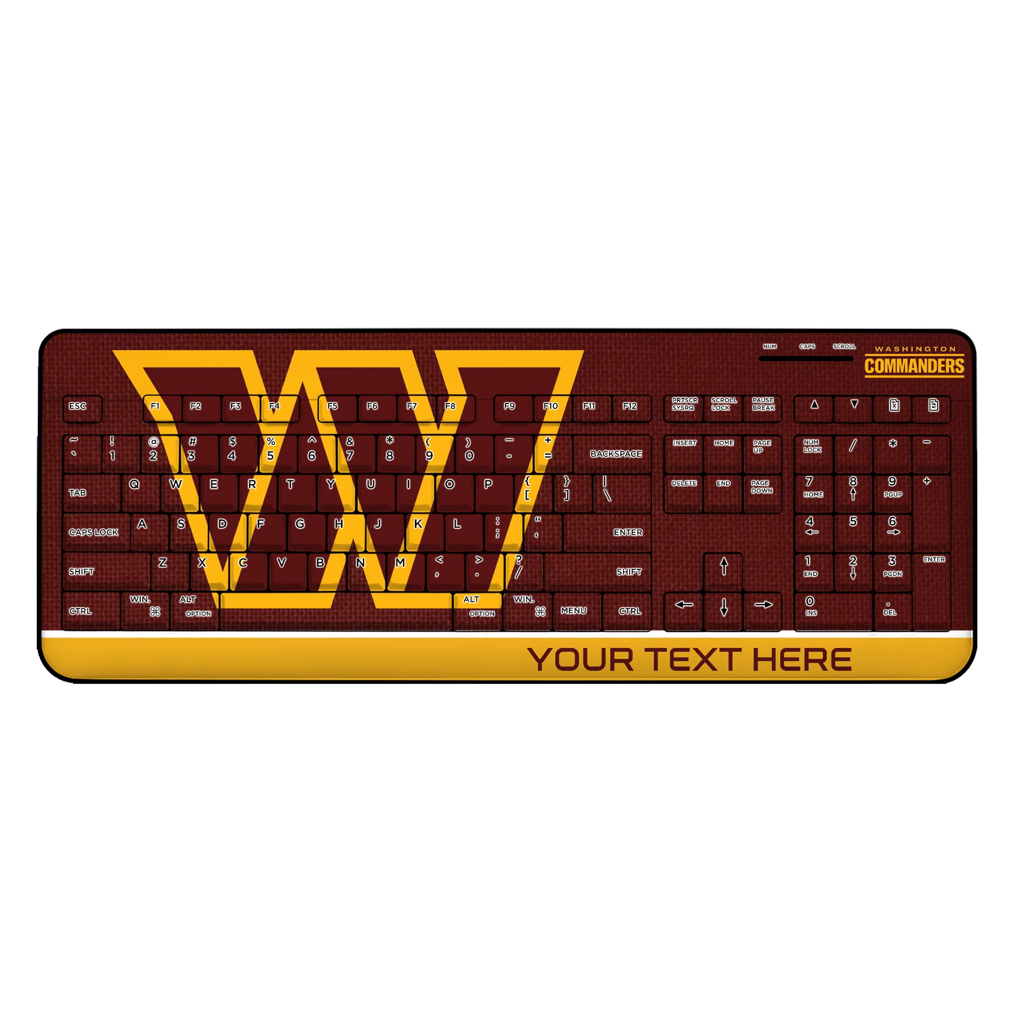 Washington Commanders Personalized Endzone Solid Wireless USB Keyboard
