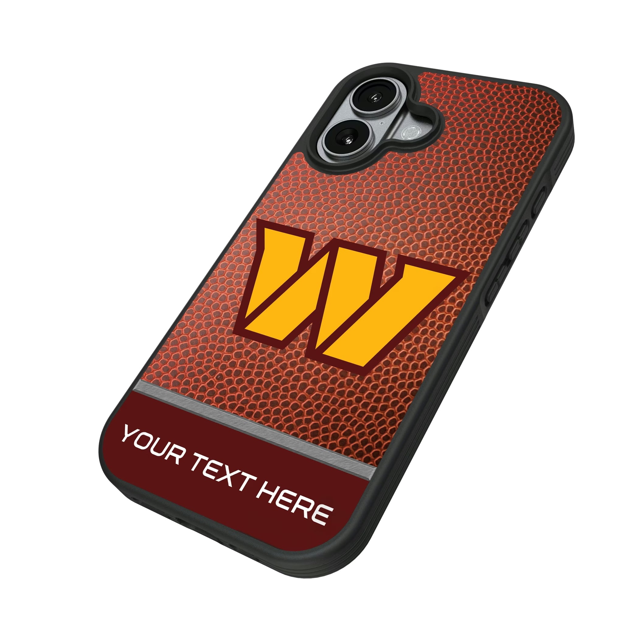 Washington Commanders Personalized Football iPhone Bump Phone Case for Apple iPhone - Isometric View#Device_iPhone 17