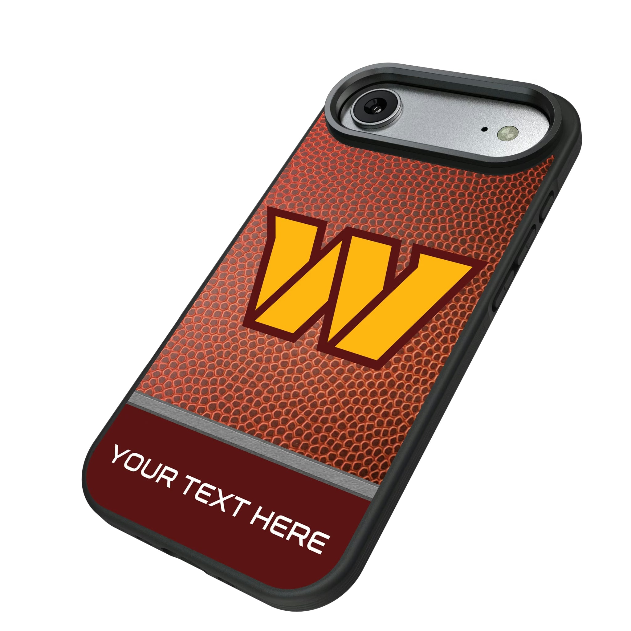 Washington Commanders Personalized Football iPhone Bump Phone Case for Apple iPhone - Isometric View#Device_iPhone Air