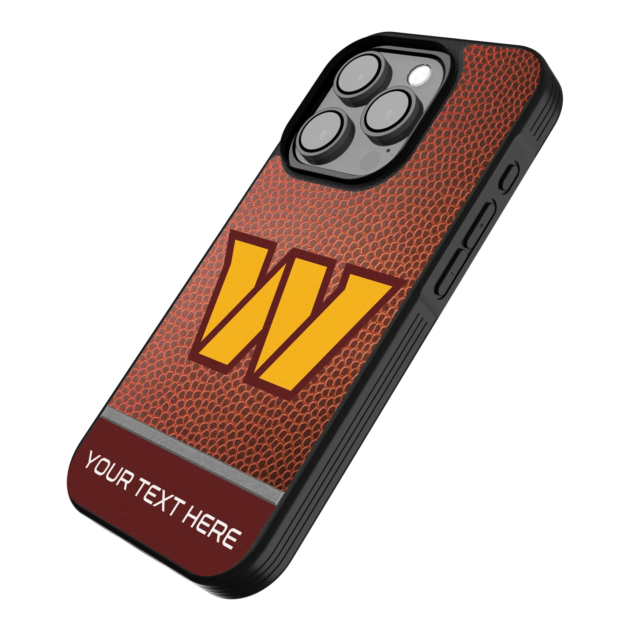 Washington Commanders Personalized Football iPhone Bump Phone Case for Apple iPhone - Isometric View