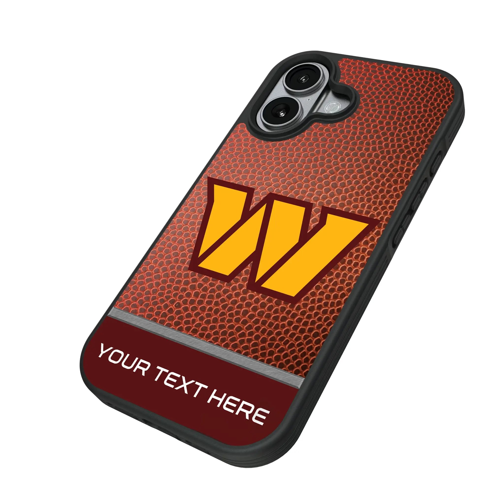 Washington Commanders Personalized Football iPhone Bump Phone Case for Apple iPhone - Isometric View#Device_iPhone 17