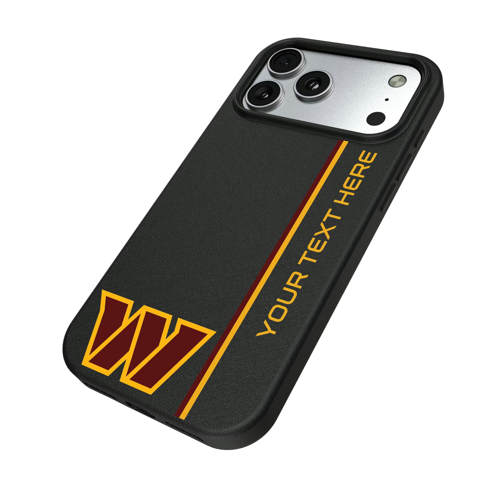 Washington Commanders Personalized Sidebard iPhone MagSafe Compatible Phone Case for Apple iPhone - Isometric View#Device_iPhone 17 Pro Max