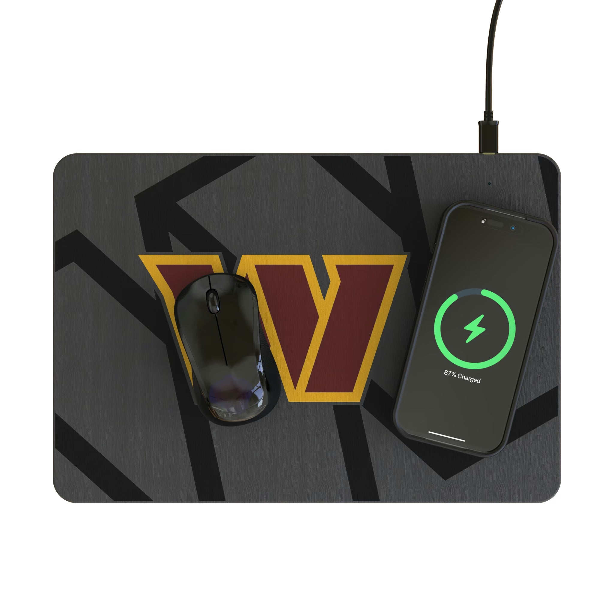 Washington Commanders Personalized Tilt 15-Watt Wireless Charger and Mouse Pad - Lifestyle