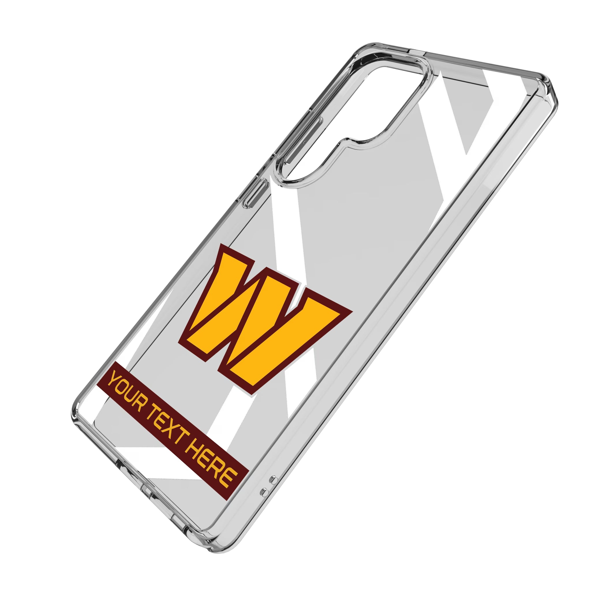 Washington Commanders Personalized Tilt Galaxy Clear Phone Case for Samsung Galaxy - Isometric View