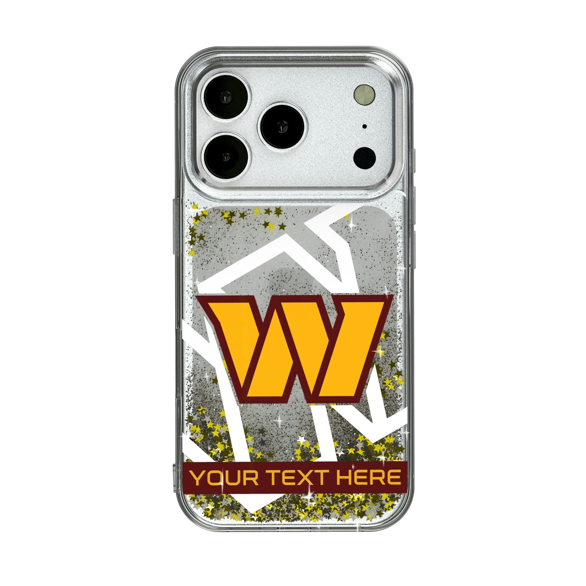 Washington Commanders Personalized Tilt iPhone Glitter Phone Case for Apple iPhone