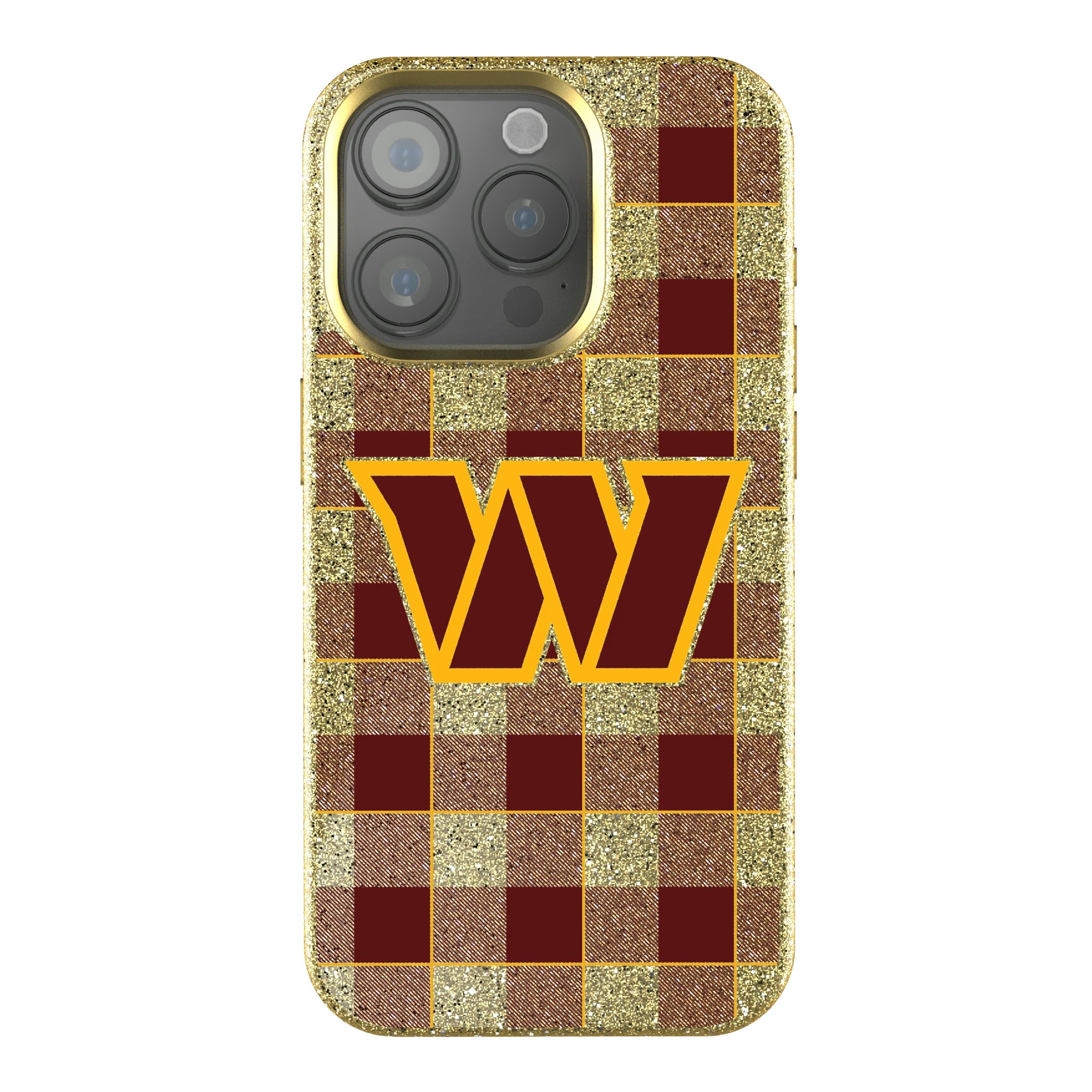 Washington Commanders Plaid iPhone Bling Phone Case for Apple iPhone