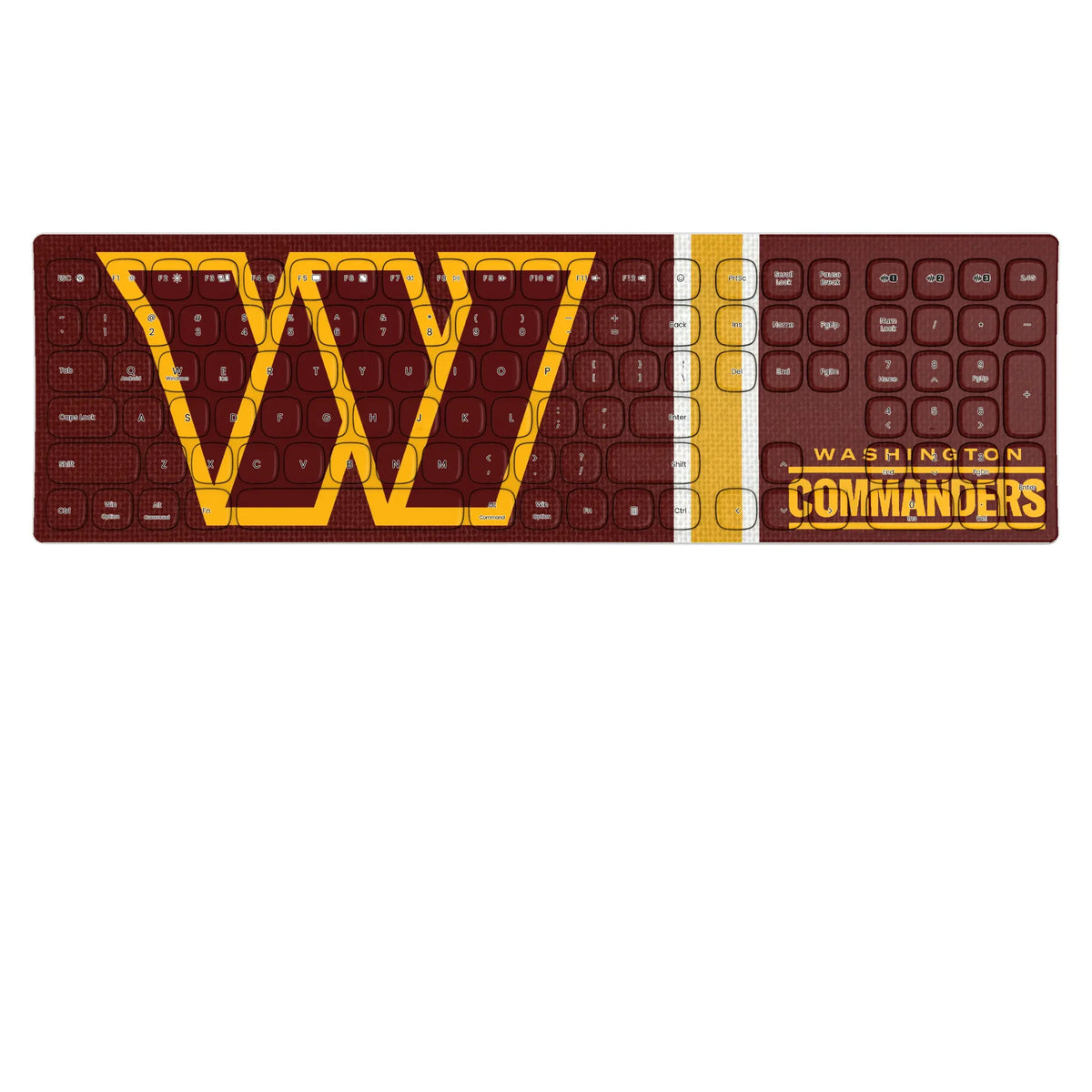 Washington Commanders Stripe KKB605 Curved Wireless Keyboard