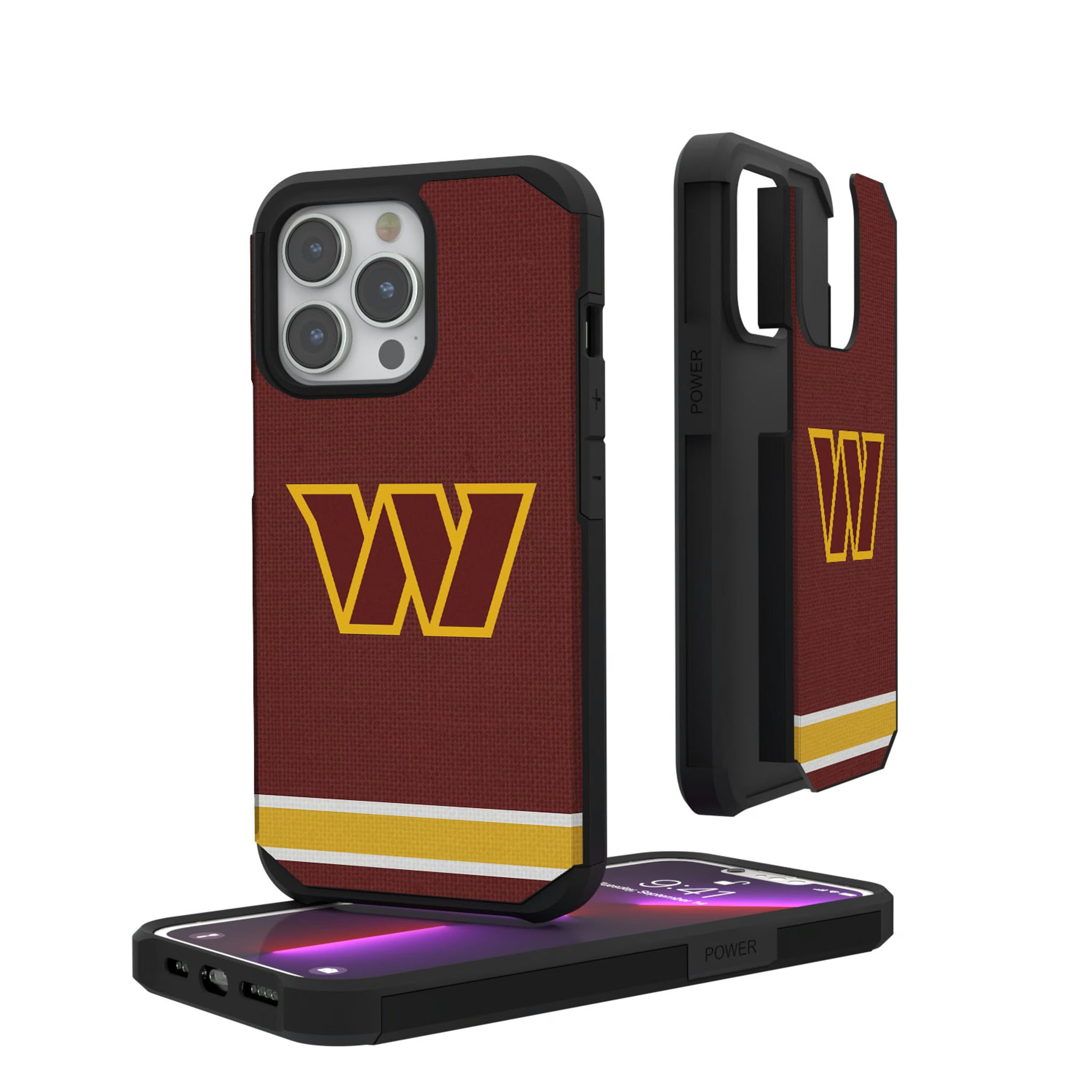 Washington Commanders Stripe iPhone Rugged Phone Case for Apple iPhone