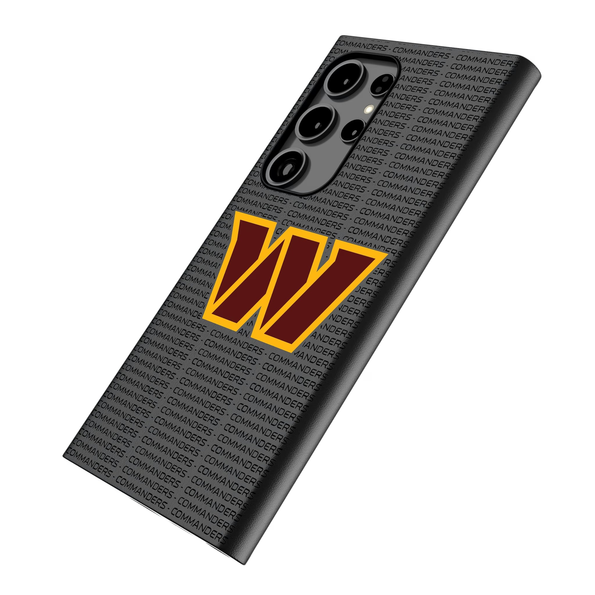 Washington Commanders Text Backdrop Galaxy MagSafe Compatible Phone Case for Samsung Galaxy - Isometric View