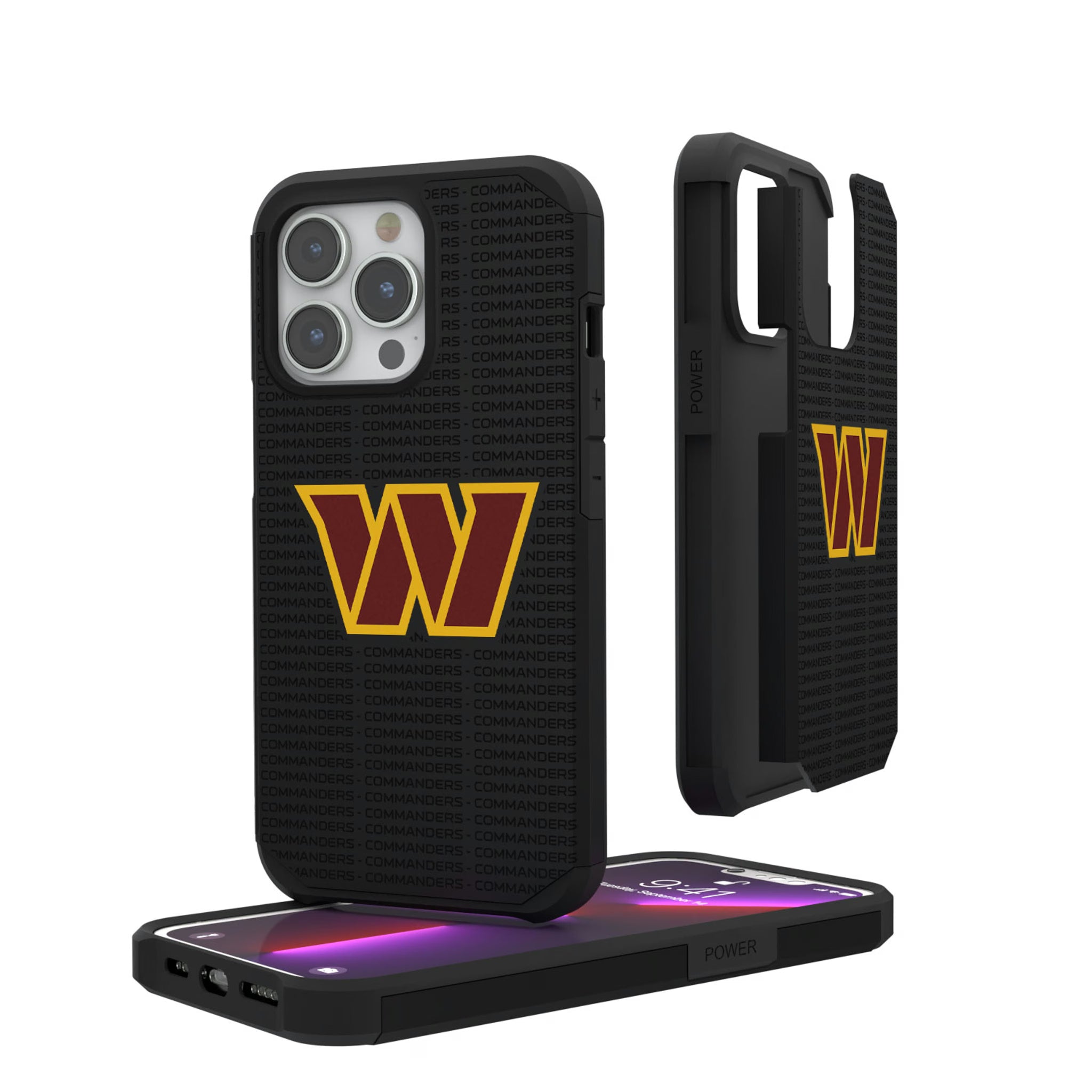 Washington Commanders Text Backdrop iPhone Rugged Phone Case for Apple iPhone