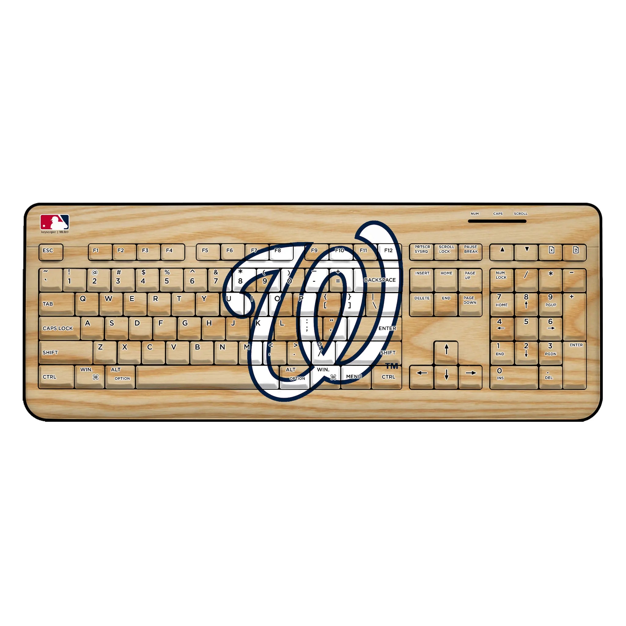 Washington Nationals Baseball Bat Wireless USB Keyboard
