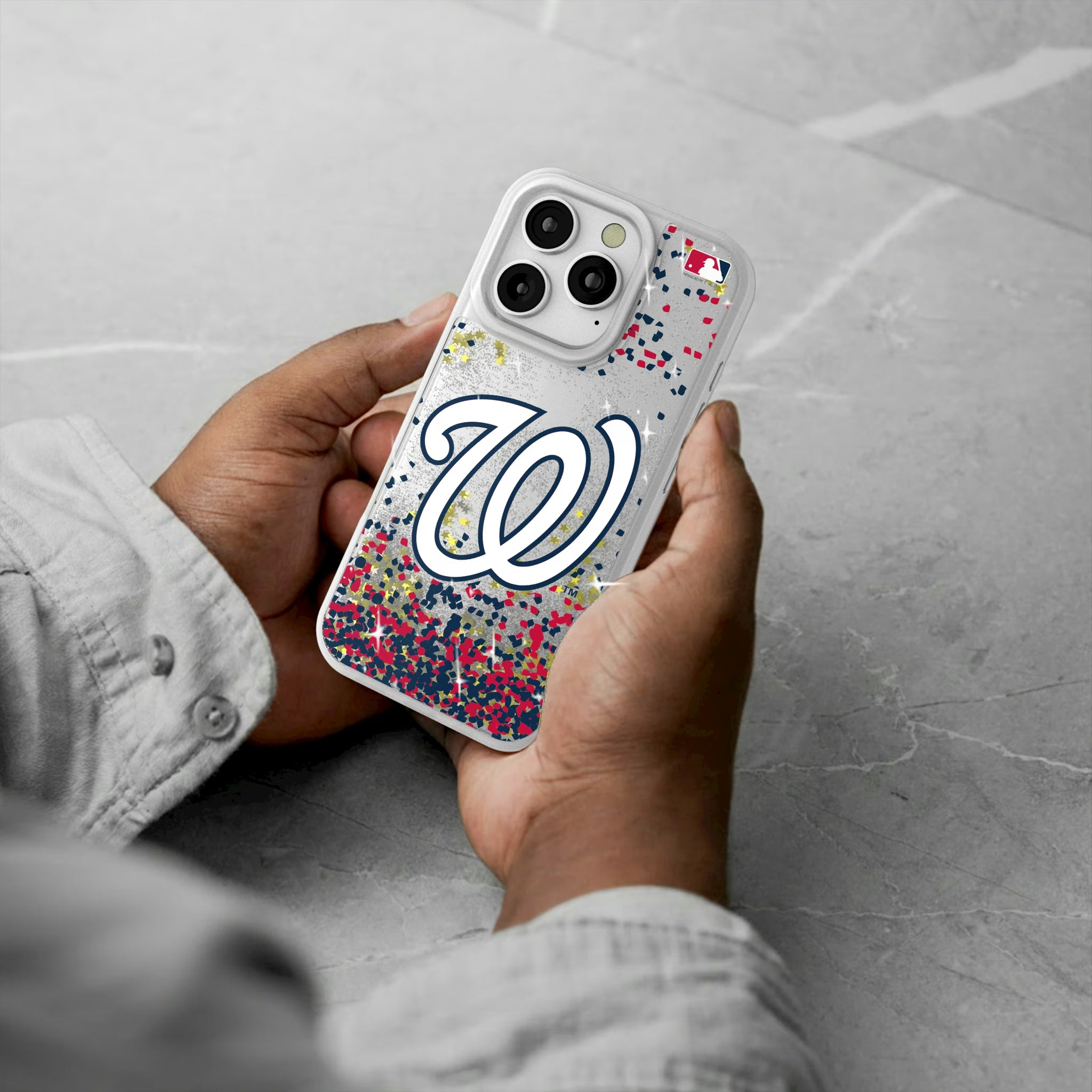 Washington Nationals Confetti iPhone Glitter Phone Case for Apple iPhone - Lifestyle#Device_iPhone 16 Pro