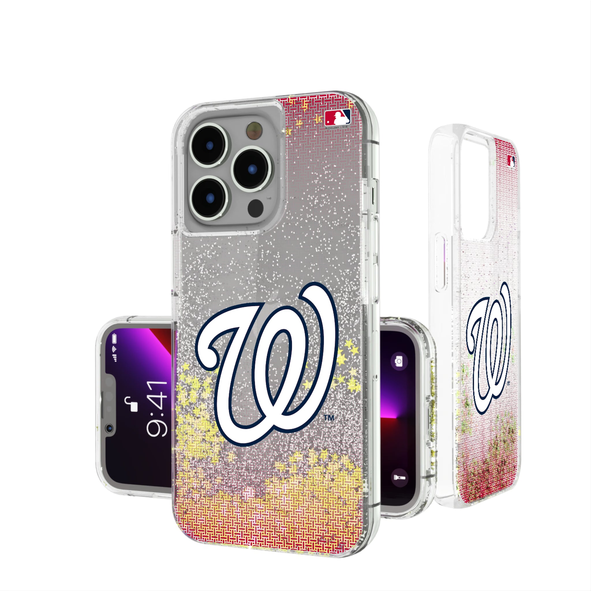Washington Nationals Linen iPhone Glitter Phone Case for Apple iPhone