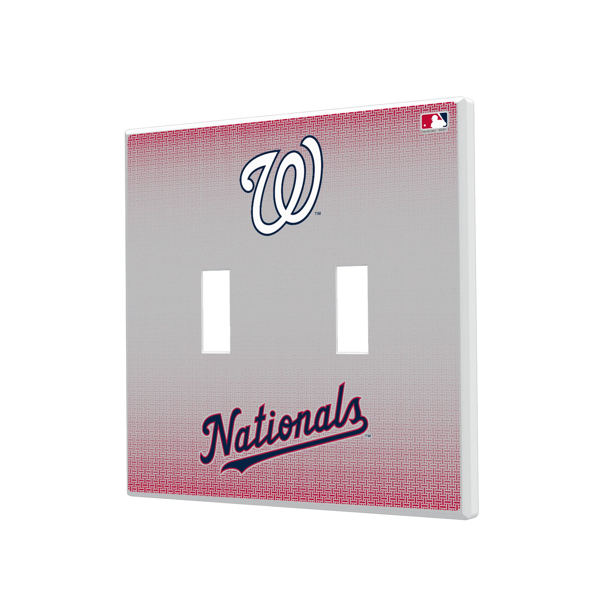 Washington Nationals Linen Hidden-Screw Light Switch Plate#Style_Double Toggle
