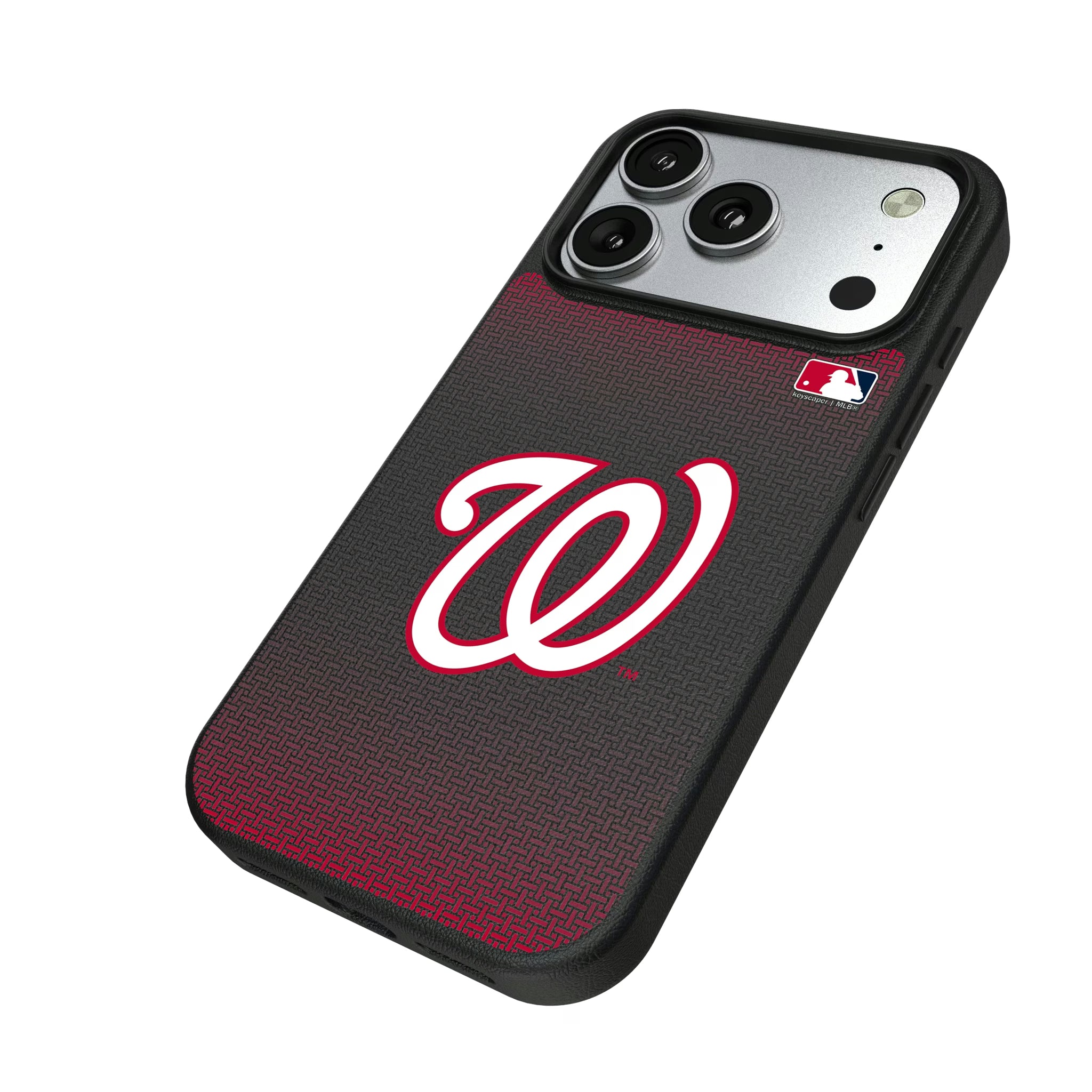 Washington Nationals Linen iPhone MagSafe Compatible Phone Case for Apple iPhone - Isometric View#Device_iPhone 17 Pro