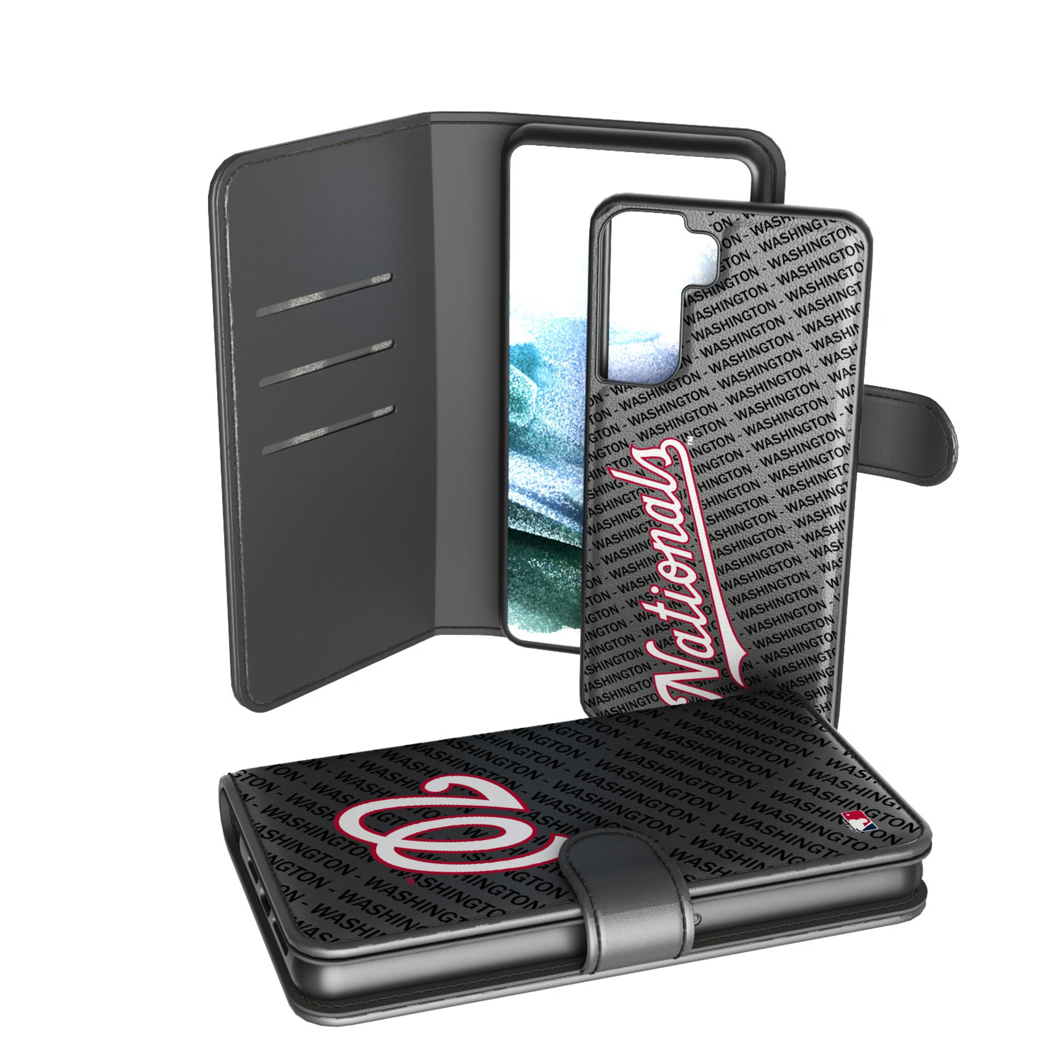 Washington Nationals Monocolor Tilt Galaxy Wallet Phone Case for Samsung Galaxy
