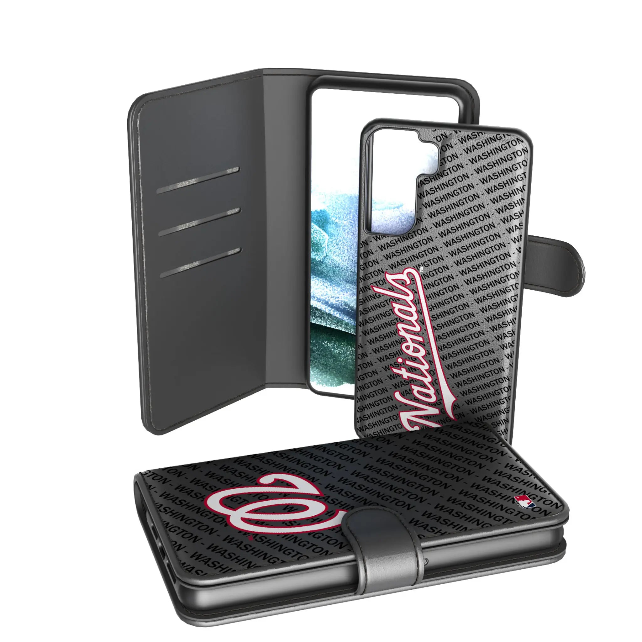 Washington Nationals Monocolor Tilt Galaxy Wallet Phone Case for Samsung Galaxy