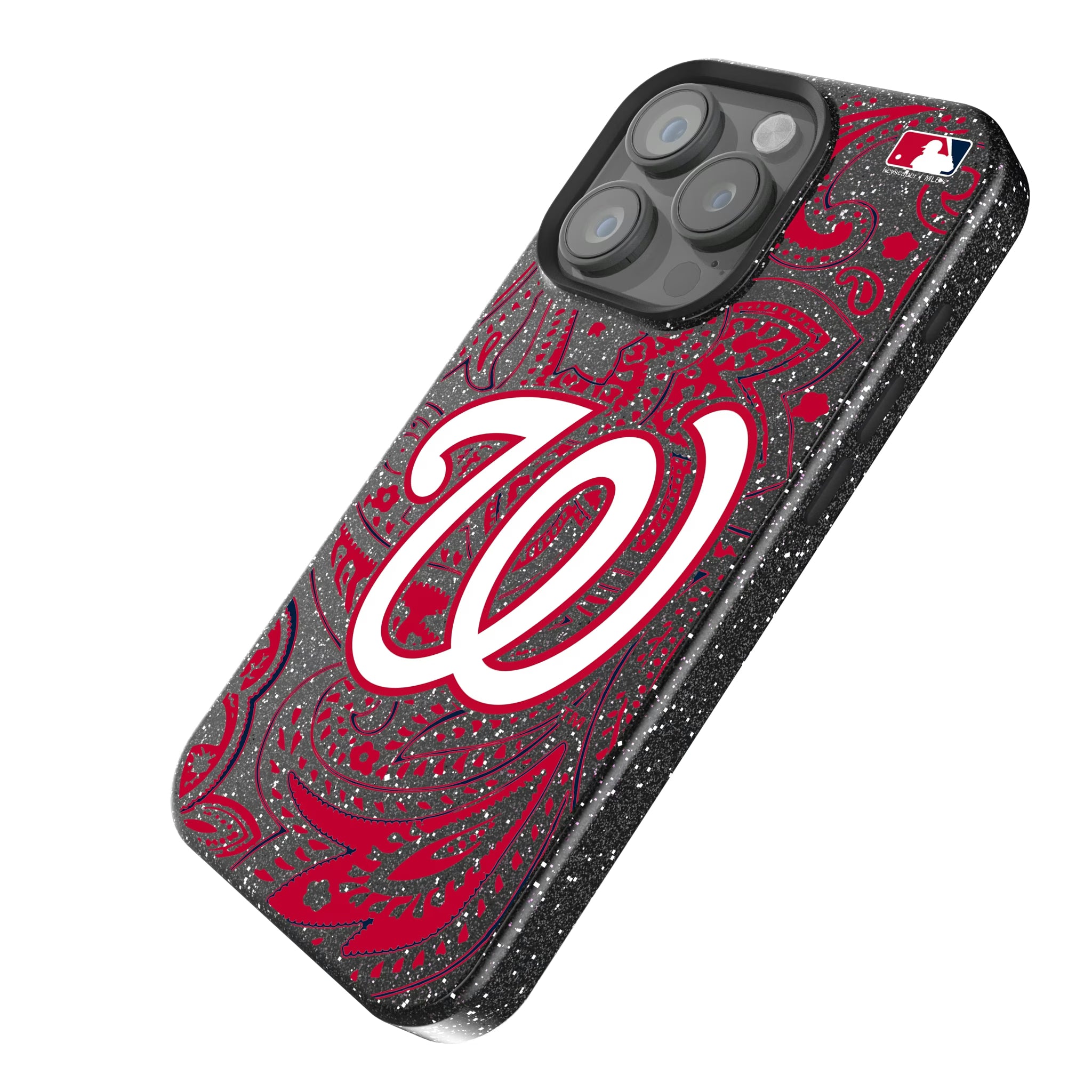 Washington Nationals Paisley iPhone Bling Phone Case for Apple iPhone - Isometric View