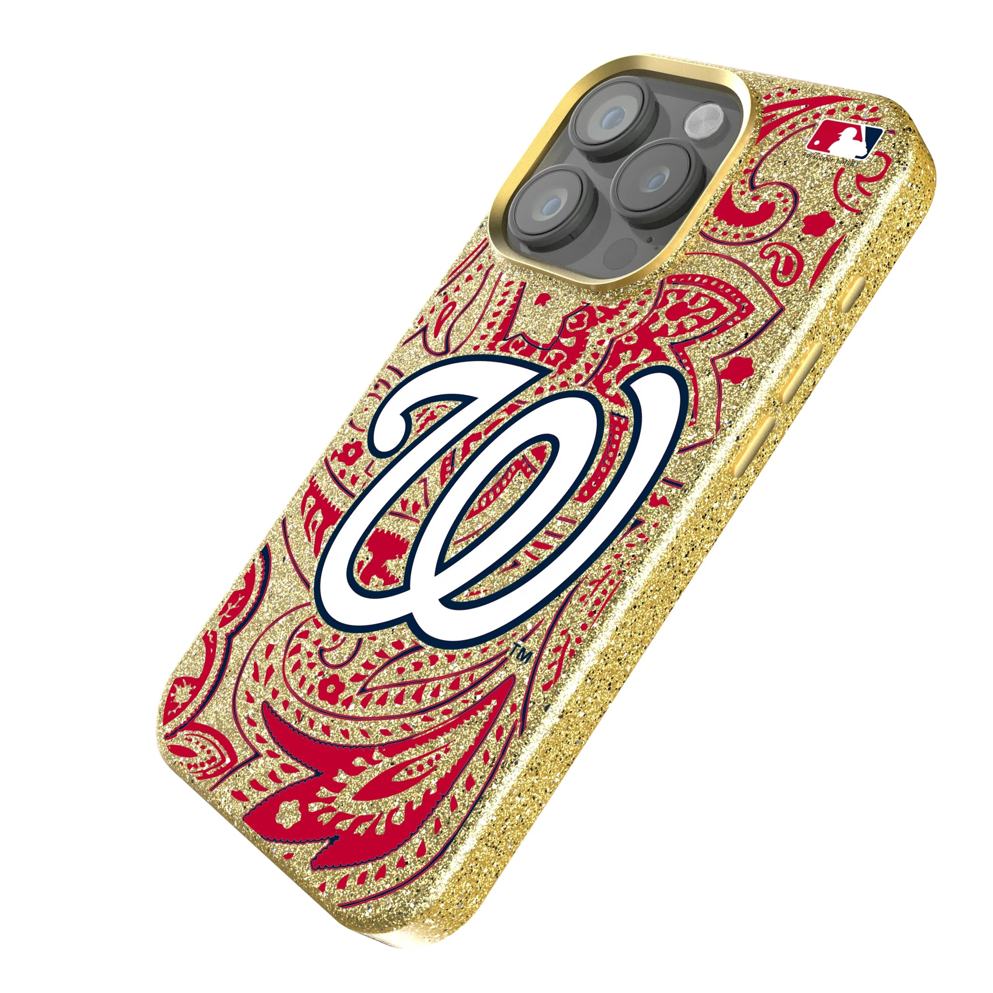 Washington Nationals Paisley iPhone Bling Phone Case for Apple iPhone - Isometric View