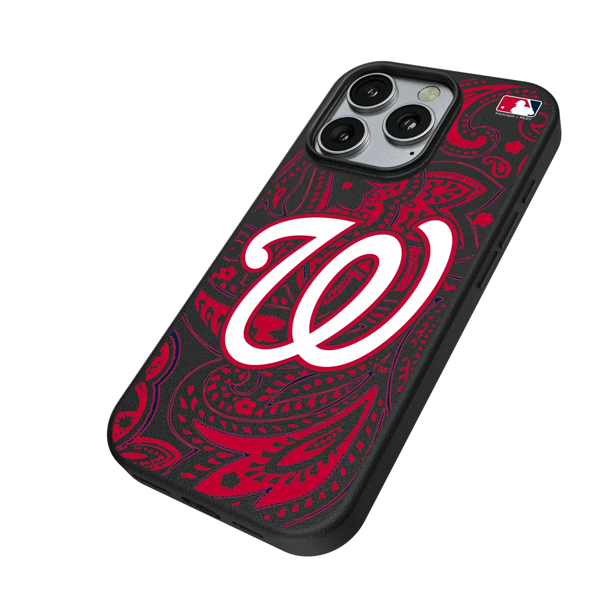Washington Nationals Paisley iPhone MagSafe Compatible Phone Case for Apple iPhone - Isometric View