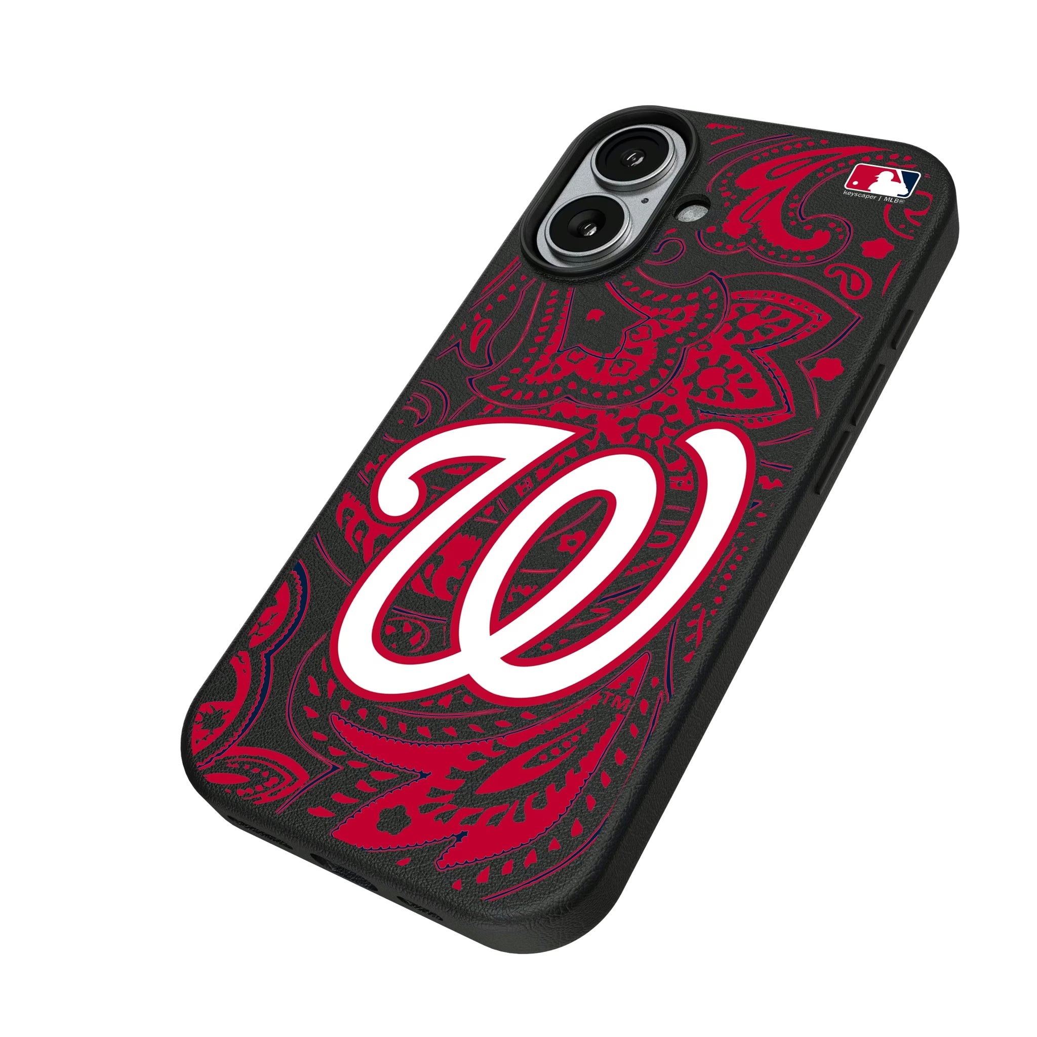 Washington Nationals Paisley iPhone MagSafe Compatible Phone Case for Apple iPhone - Isometric View#Device_iPhone 17