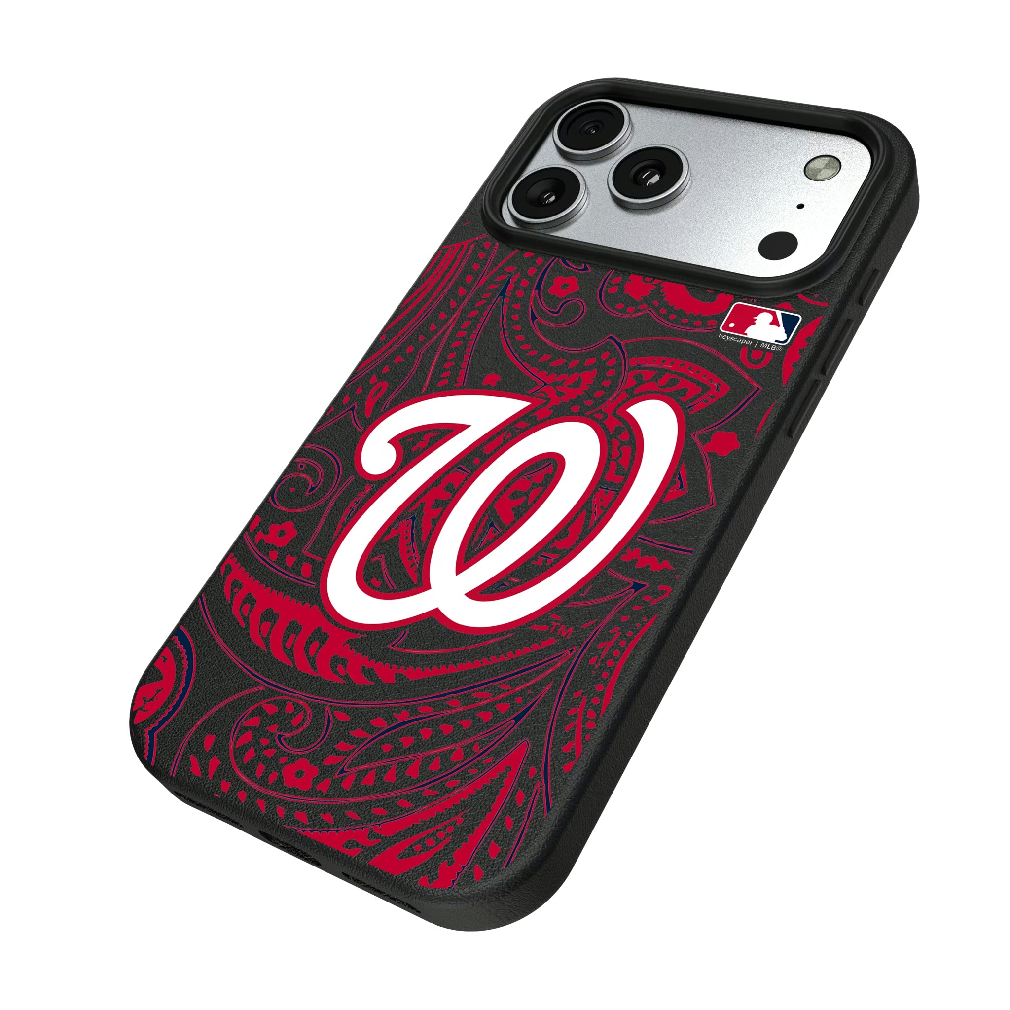 Washington Nationals Paisley iPhone MagSafe Compatible Phone Case for Apple iPhone - Isometric View#Device_iPhone 17 Pro Max